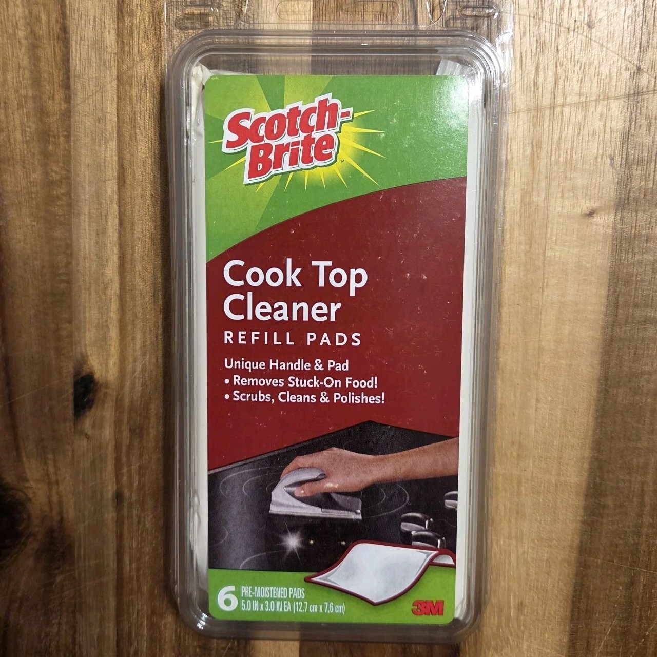(4) Scotch-Brite Cook Top Cleaner Handle & Refill Pads Scrubs Shines 2007 HTF