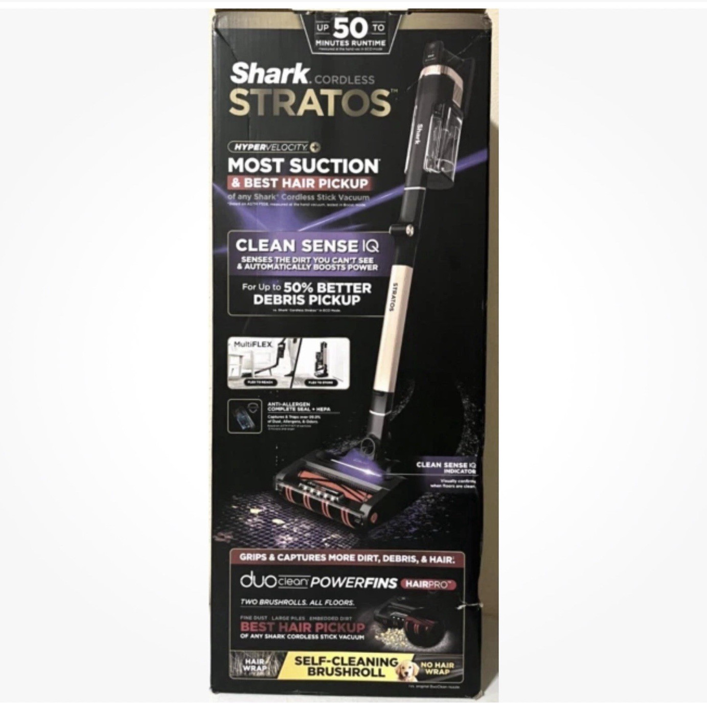 Shark Stratos Cordless Stick Vacuum, Bagless HEPA, Pet Hair, 50 Min, Sensor