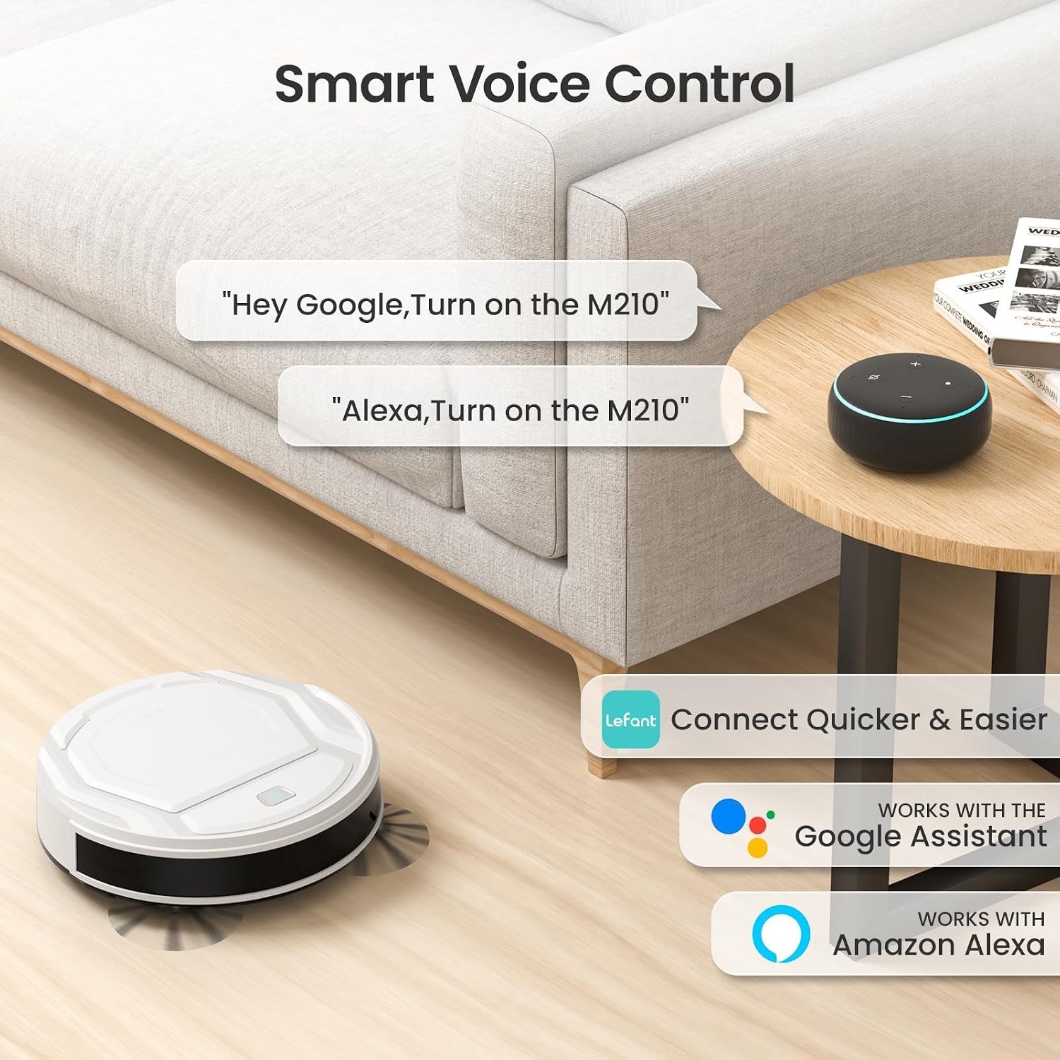 Robot Vacuum Cleaner, Strong Suction, 120 Mins Runtime, Slim, Low Noise, Auto…