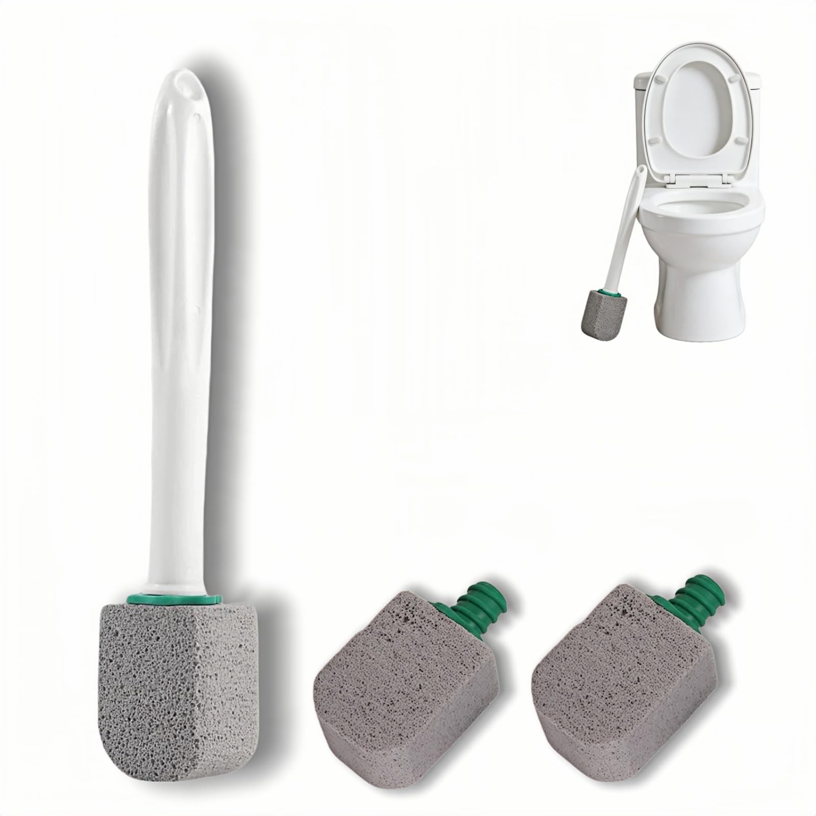 yayaboqu Pumice Stone Toilet Bowl Cleaner with Long Handle, 9.65 Inch, Includ…