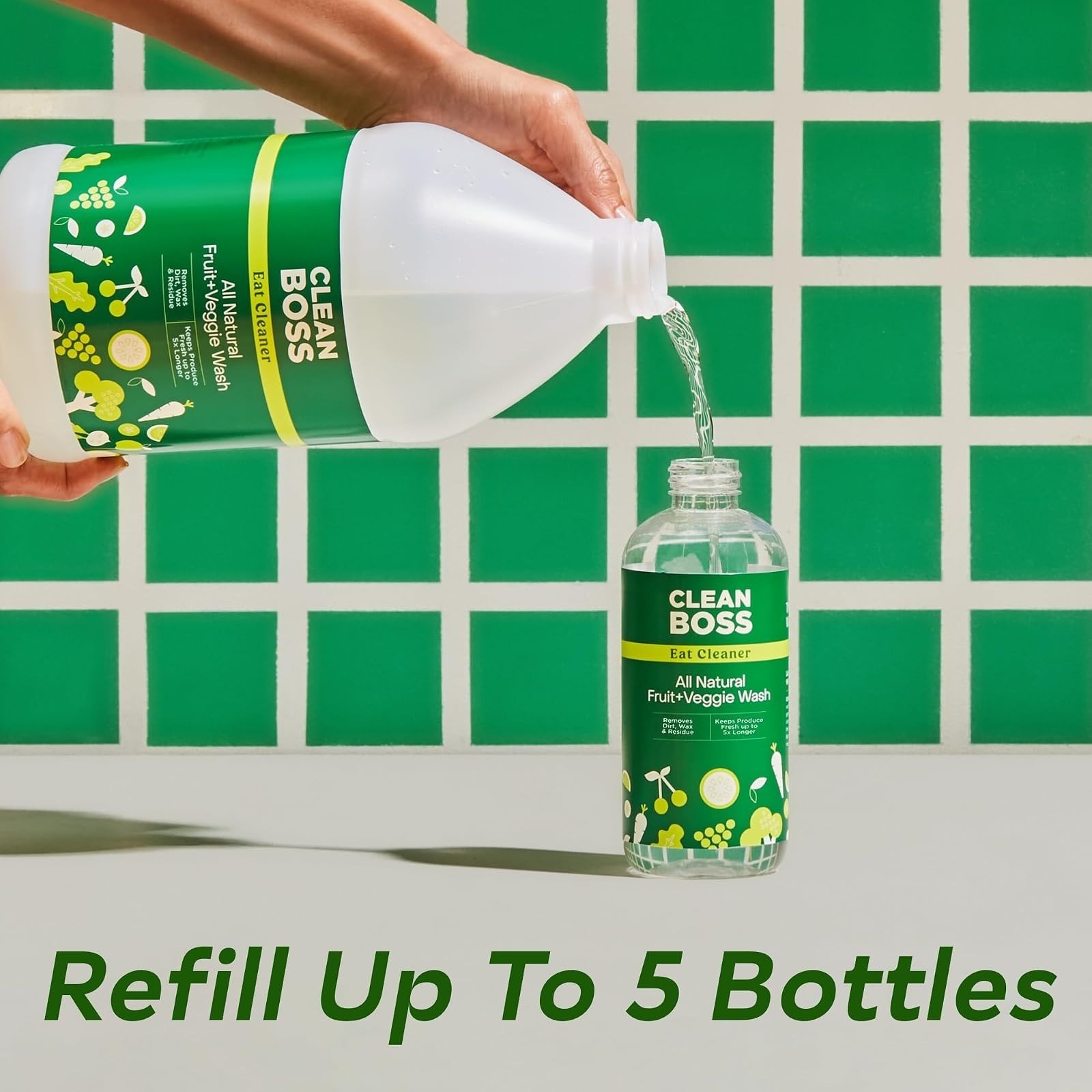 CleanBoss Eat Cleaner Fruit & Veggie Wash Refill 64 oz – Vegan & Gluten Free