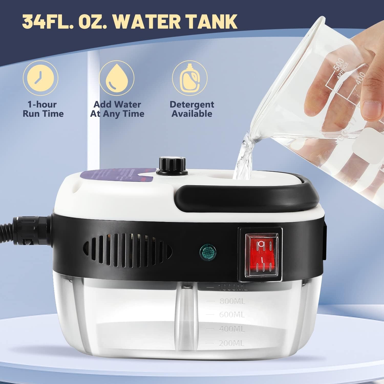 GEFO 2500W High Pressure Steam Cleaner, Portable Steam Cleaner for Home & Car