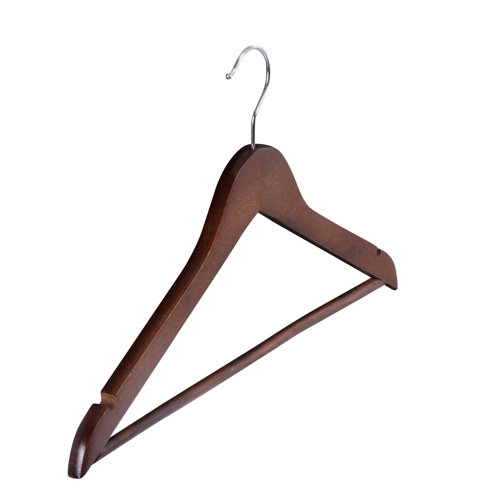 Premium Wooden Hangers 50 Pack Non-Slip Coat Clothes Hangers w/Swivel Hook Brown