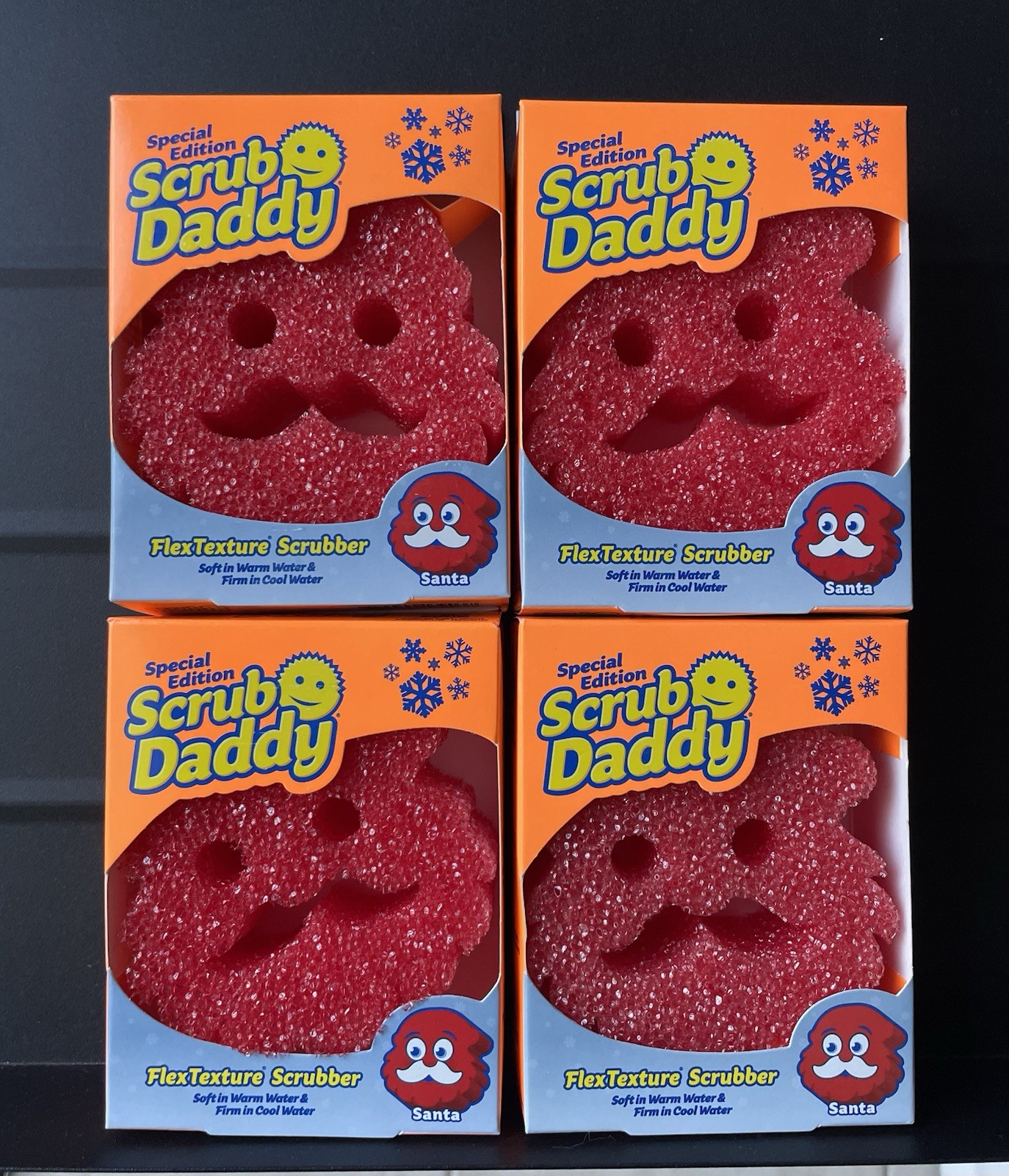 Scrub Daddy Winter Shape Holiday Christmas Santa 4 Pk Special Edition New In Box