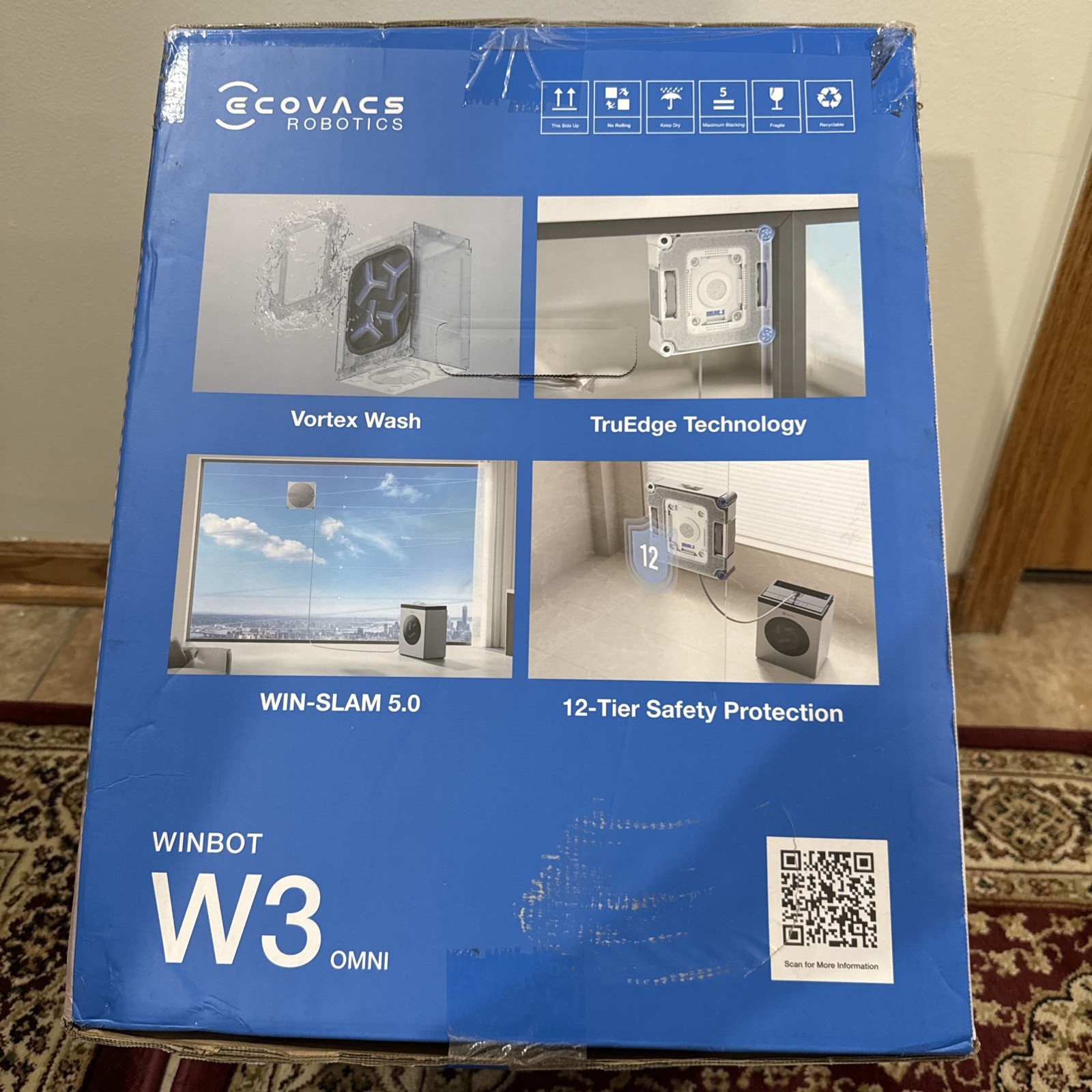 ECOVACS WINBOT W3 Omni Robot Window Cleaner , 12-Level Protection