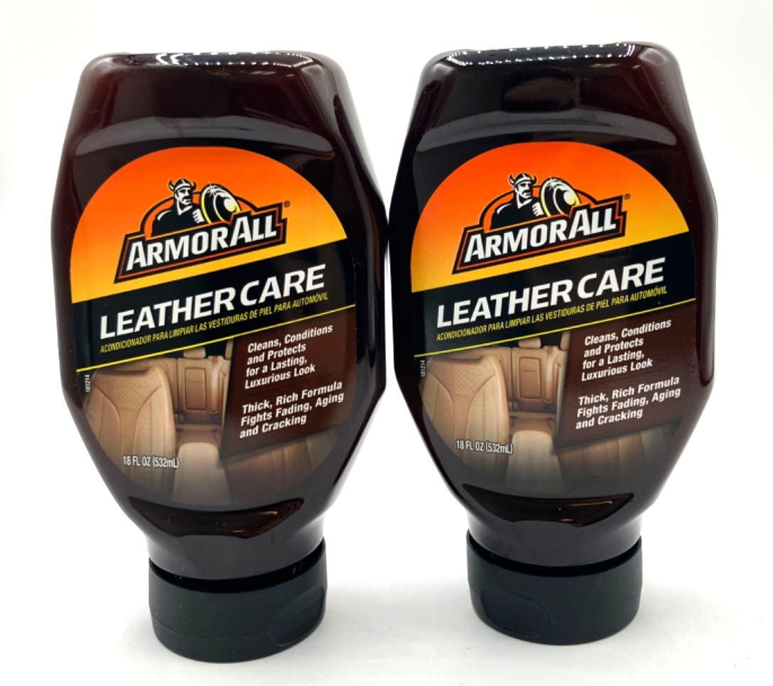 2 Pack 18 fl oz Armor All Leather Care Thick, Rich Formula Fights Fading Aging