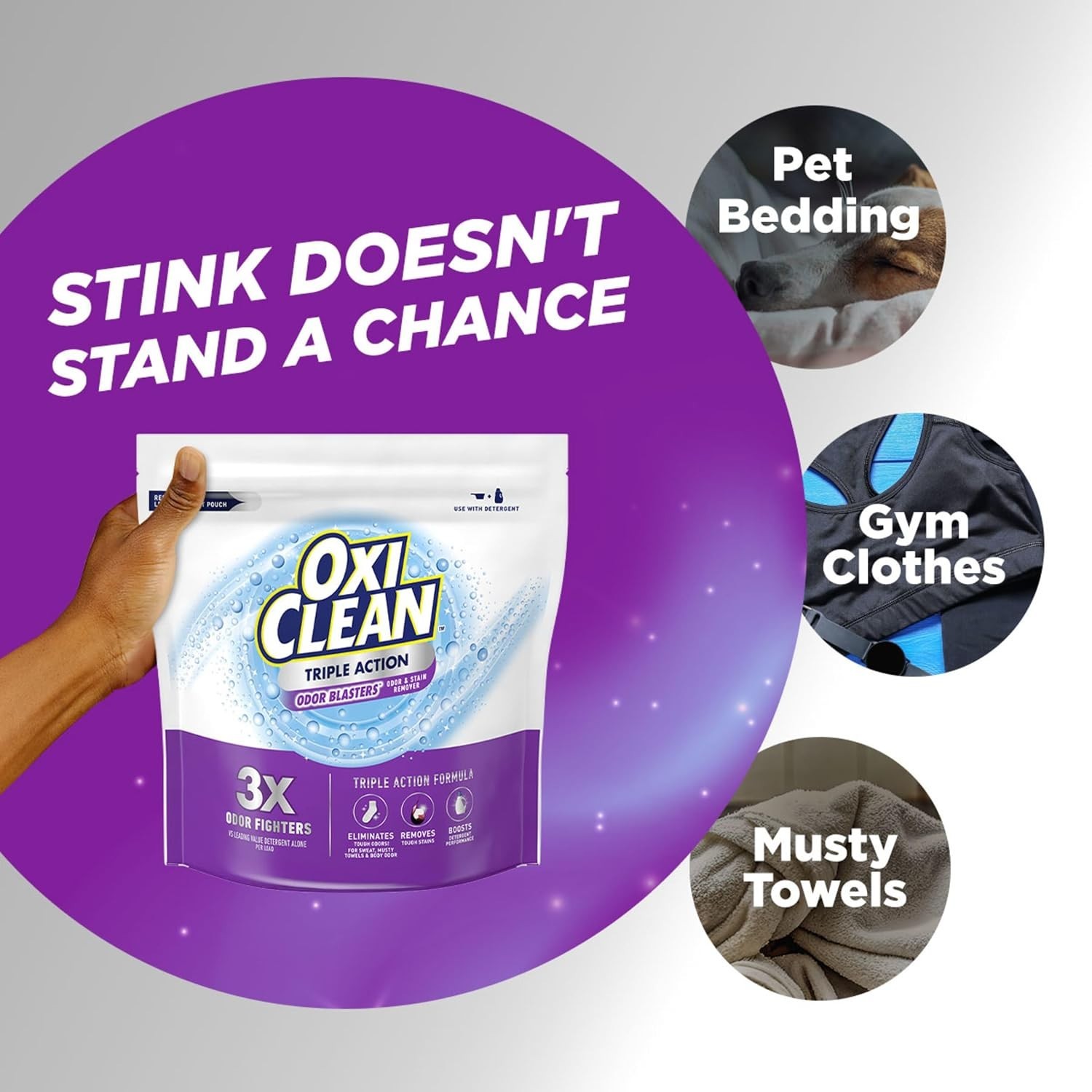 Powerful 4 lb Laundry Booster – Triple Action Odor Blaster & Color Safe Remover