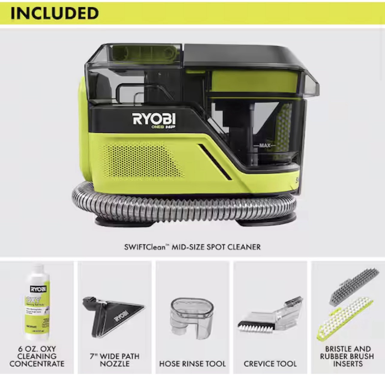 ONE+ HP 18V Cordless Swiftclean Mid Size Spot and Carpet Cleaner (Tool Only)