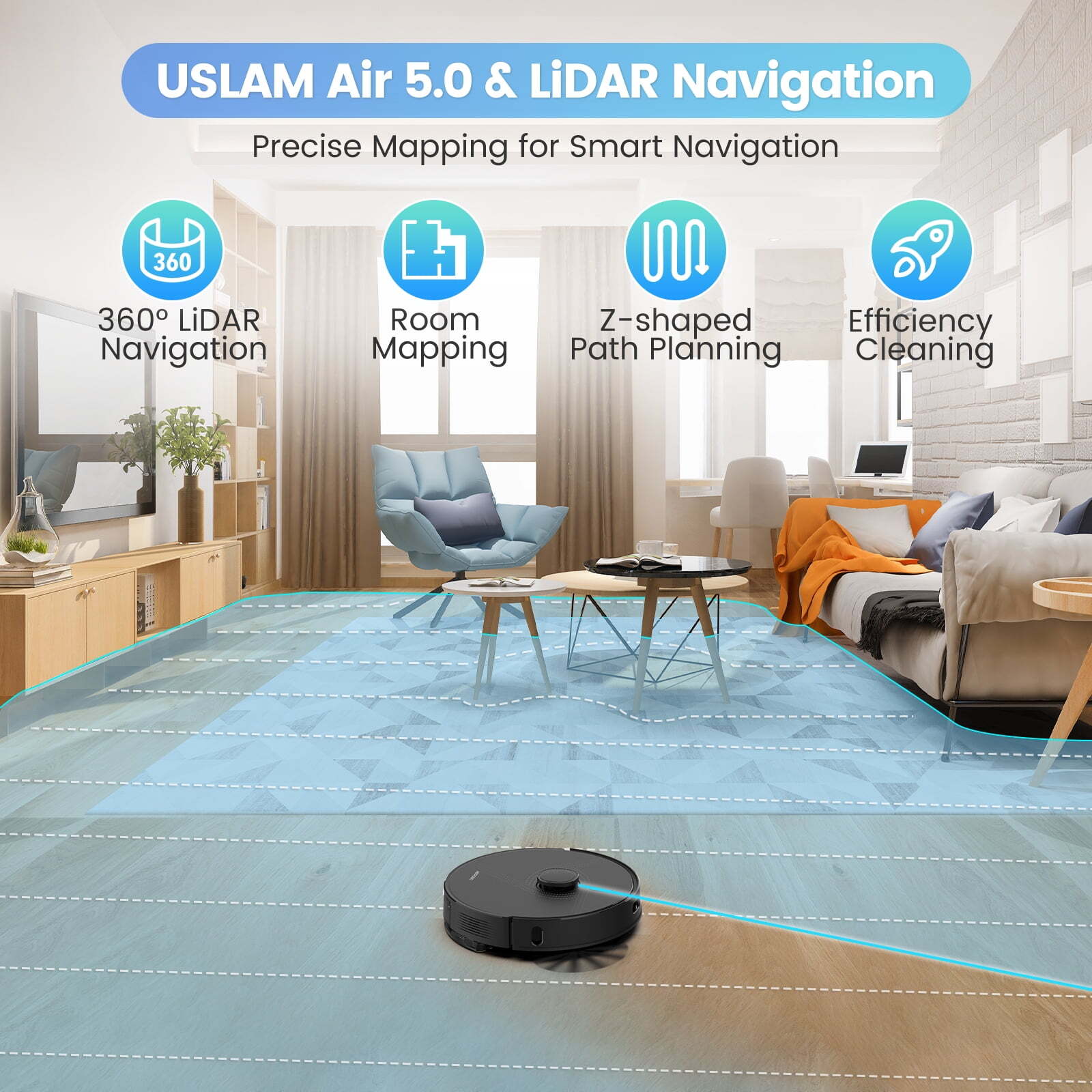 Robot Vacuum Cleaner, 60 Days Self-Empty Bin, 180 Min Runtime, APP Voice Control