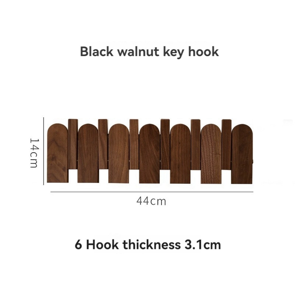 Wood Wall Mounted Coat Rack with Hidden Decorative Hook Clothes Hat Key6364