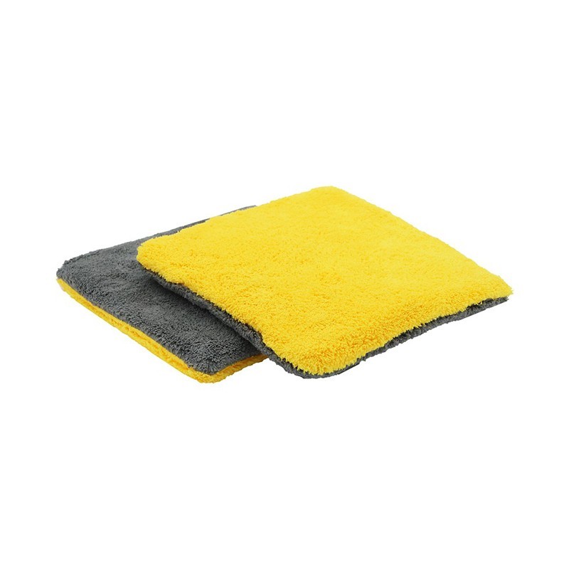 CarCarez Flat Out Microfiber Car Wash Pad – Pack of 4, Yellow/Gray