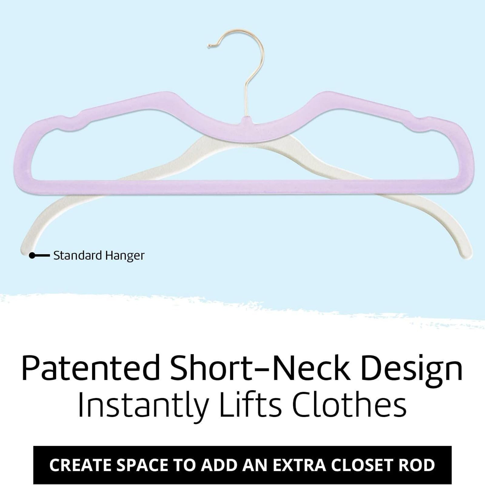 CUTSKY Velvet Hangers 50 Pack, Ultra Slim & Short Neck Hanger, 360 Swivel Hoo…