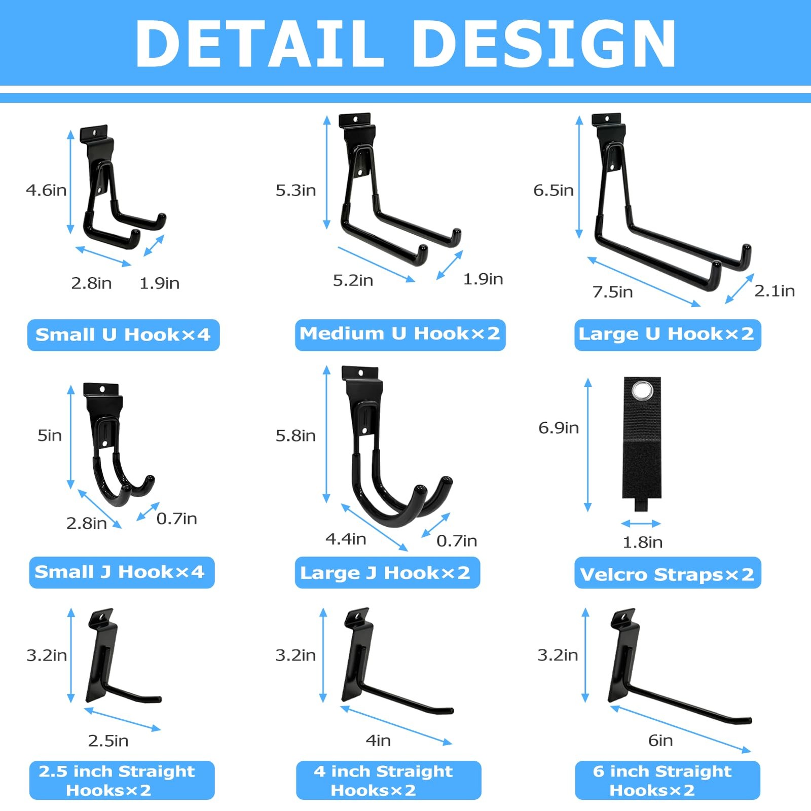 22 Pack Garage Hooks Slatwall Hooks Kit, Heavy Duty Black Steel Slatwall Accesso