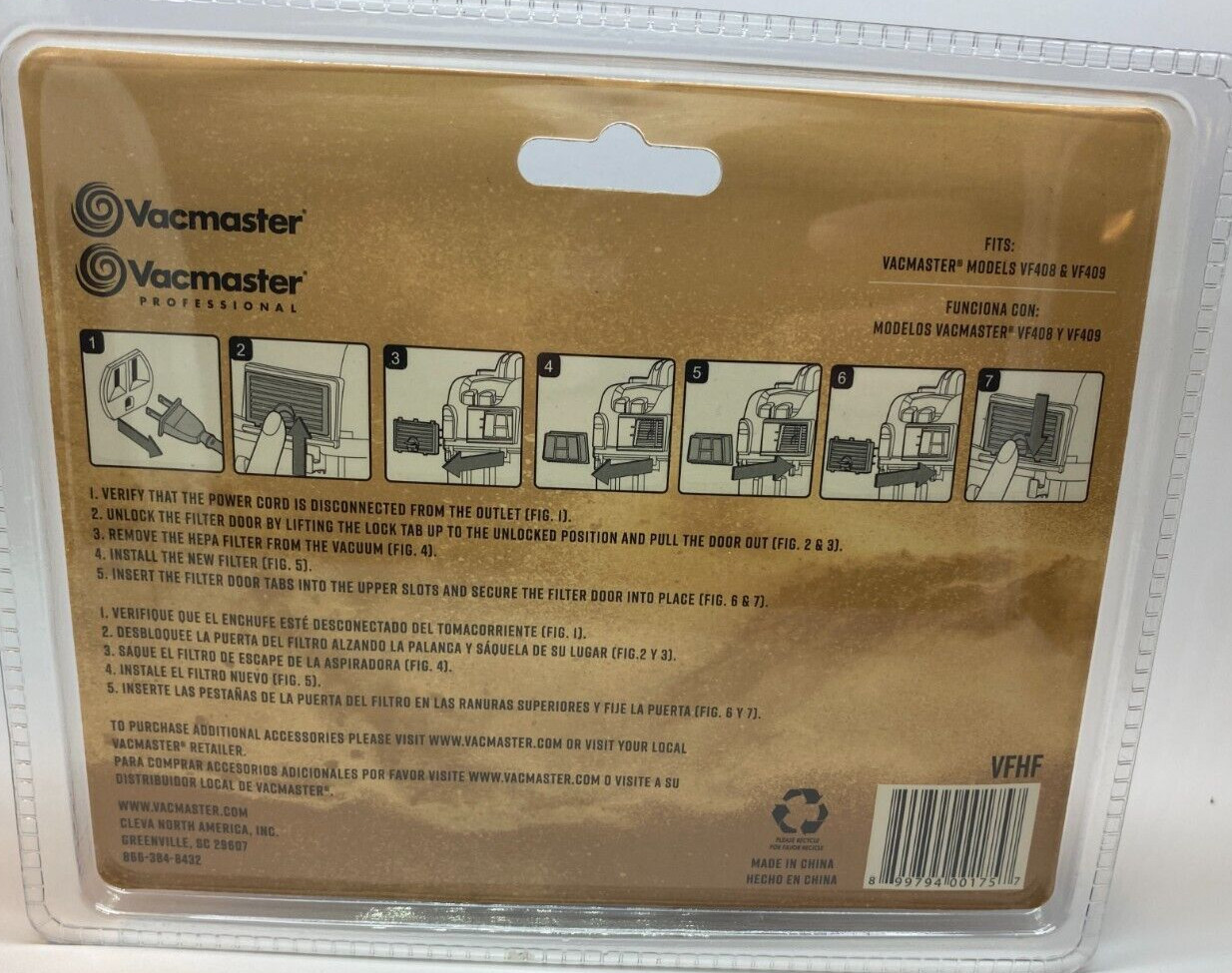 Vacmaster VFHF HEPA Exhaust Filter (Use with VF408 & VF409) – Prepaid Shipping