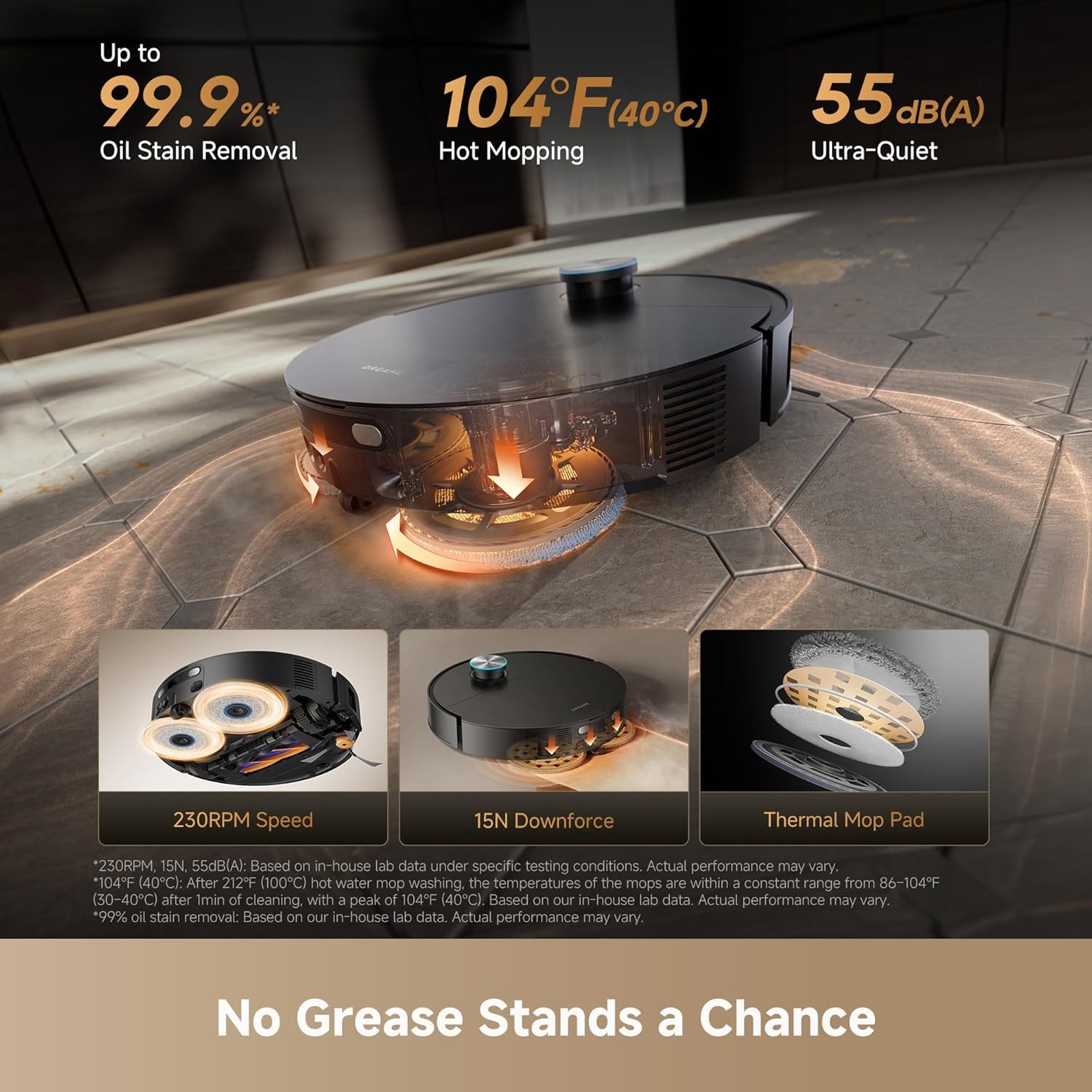 DREAME X60 Ultra Black 3.13in Ultra-Thin Robot Vacuum Mop｜Certified Refurbished