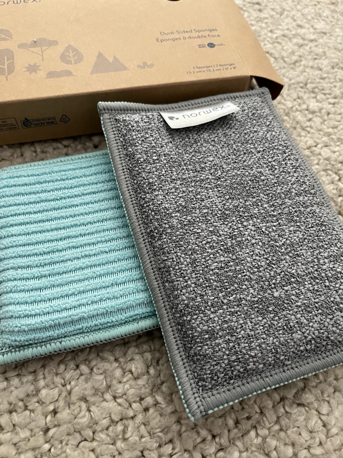 NORWEX Dual Sided Sponges EnviroSponges Spirisponge Scrub Kitchen Cloth