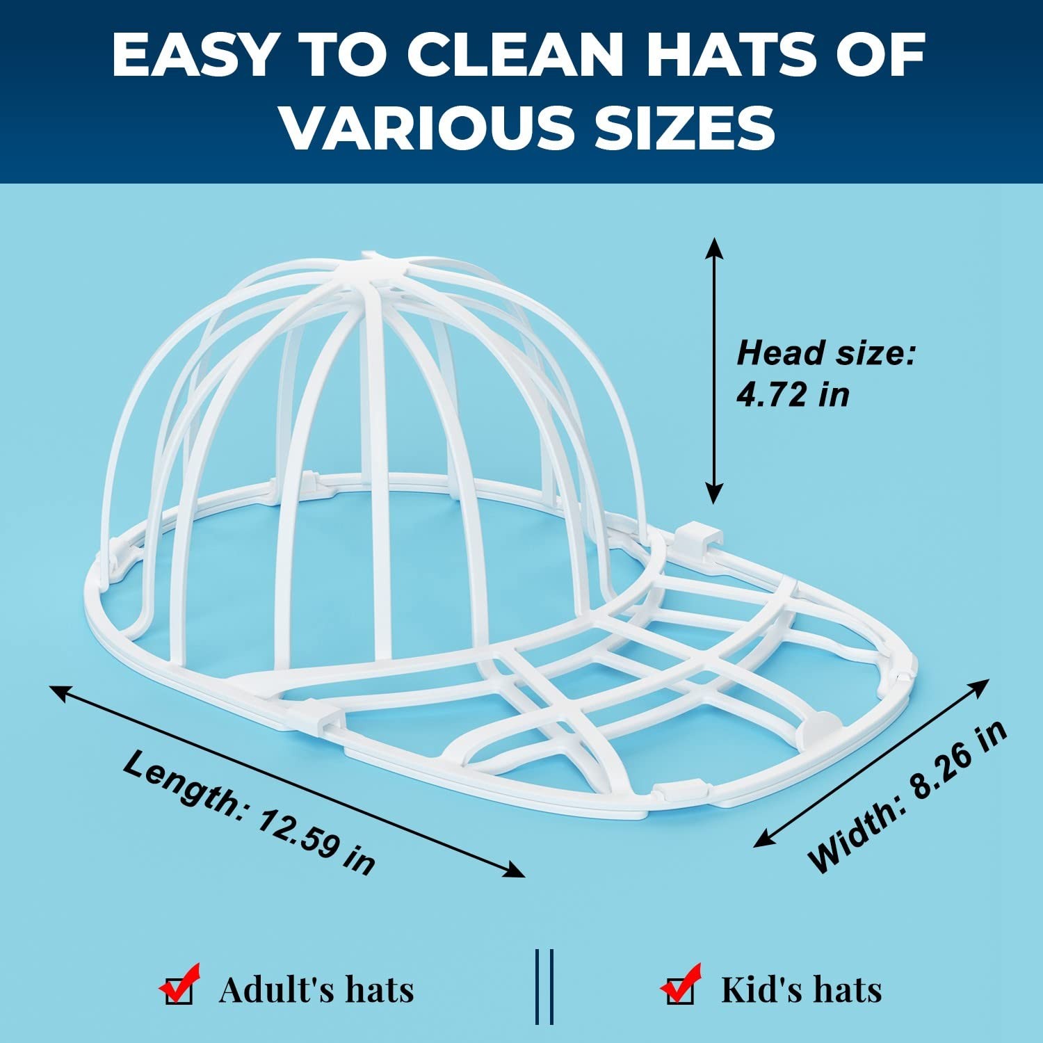 Haiou Hat Washer Cage – Protect Shape & Prevent Damage in One Size, White