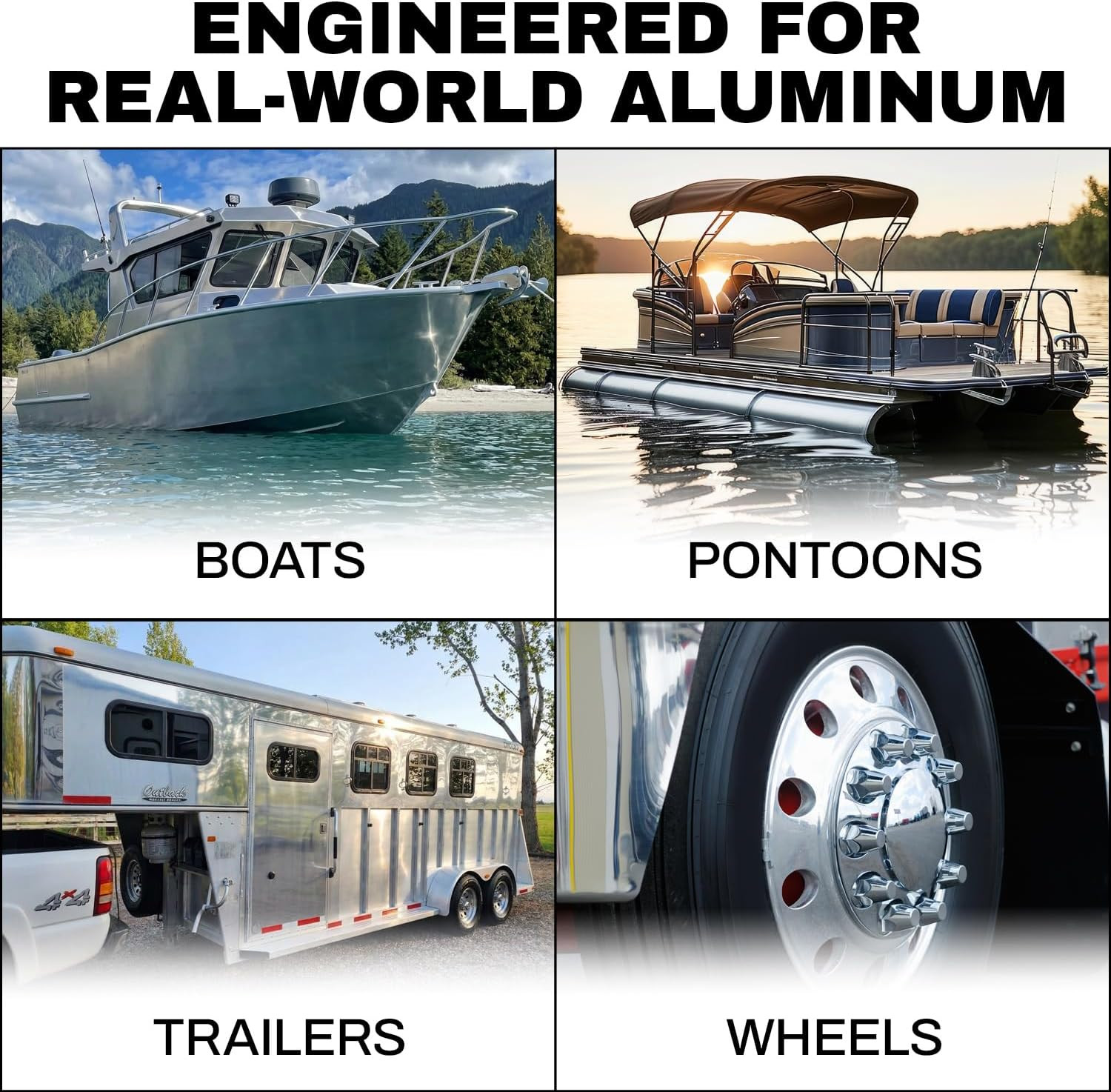 Concentrated Aluminum Brightener & Cleaner – Makes 4 Gallons – Removes Oxidation