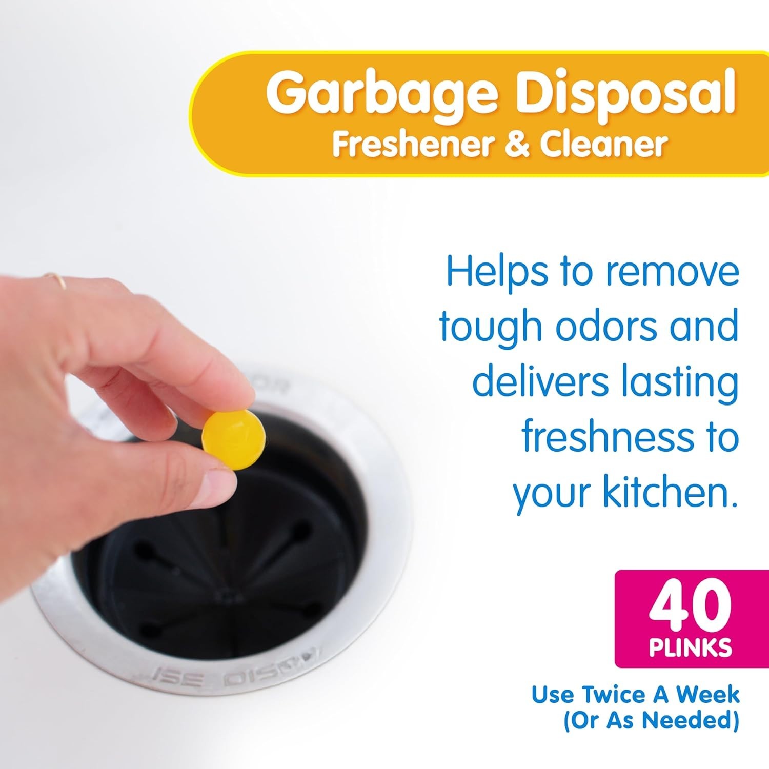 Lemon Scented Garbage Disposal Cleaner Balls – 40 Count, Biodegradable Formula