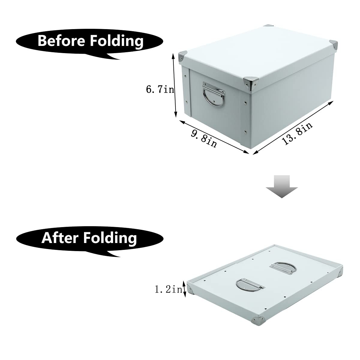 GUOZI Collapsible Storage Box, Decorative Memory Box with 35*25*17.5cm, White