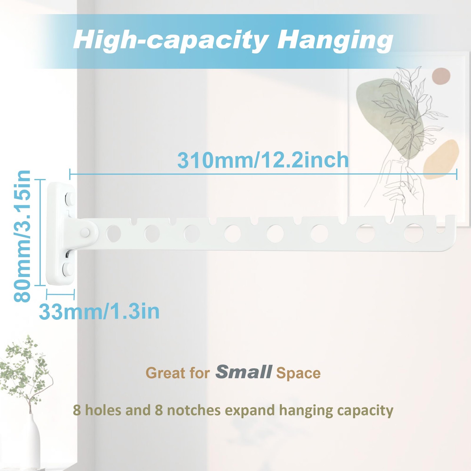 Cloths Drying Rack Wall Mounted Stainless Steel Folding Laundry Hanging Rack Swi