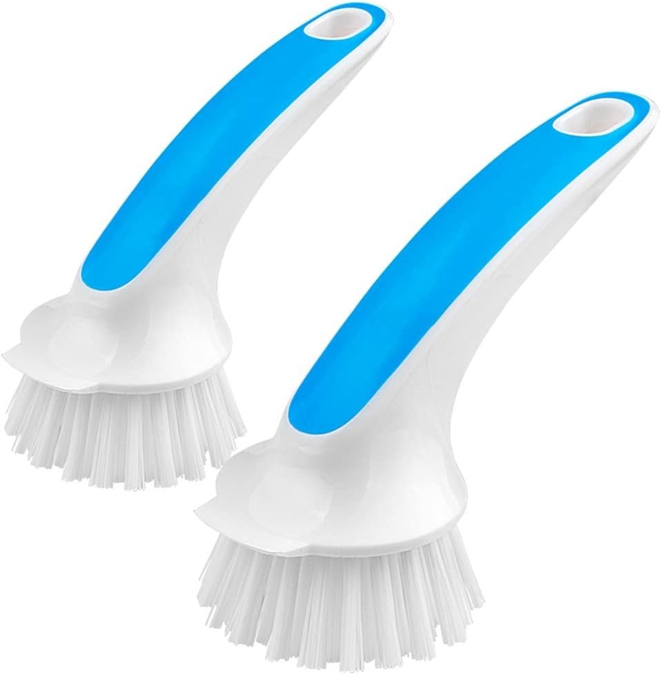 Pot Pan Cleaning Brush Non Scratch Nylon Scrubber Kitchen Tool 2 Pack