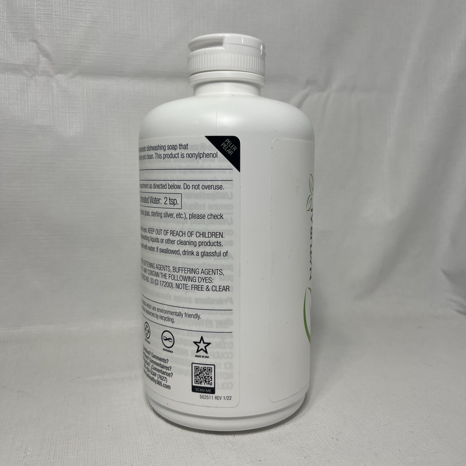 Natural Visions Liquid Automatic Dishwasher Dish Gel Concentrate 1 Liter NEW