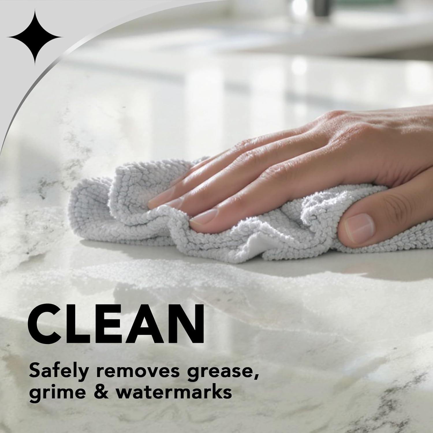 Citrus-Scented Quartz Countertop Cleaner – 24 Oz Bundle with Microfiber Cloth