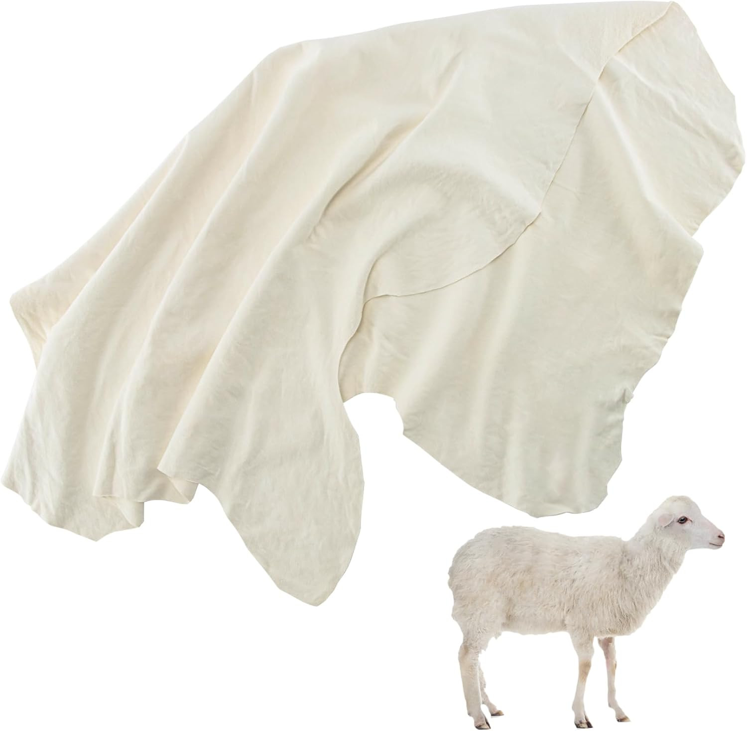 Real Sheepskin Chamois Cloth Car Drying Towel 5.7 Sq Ft Large Leather Rag Cloth