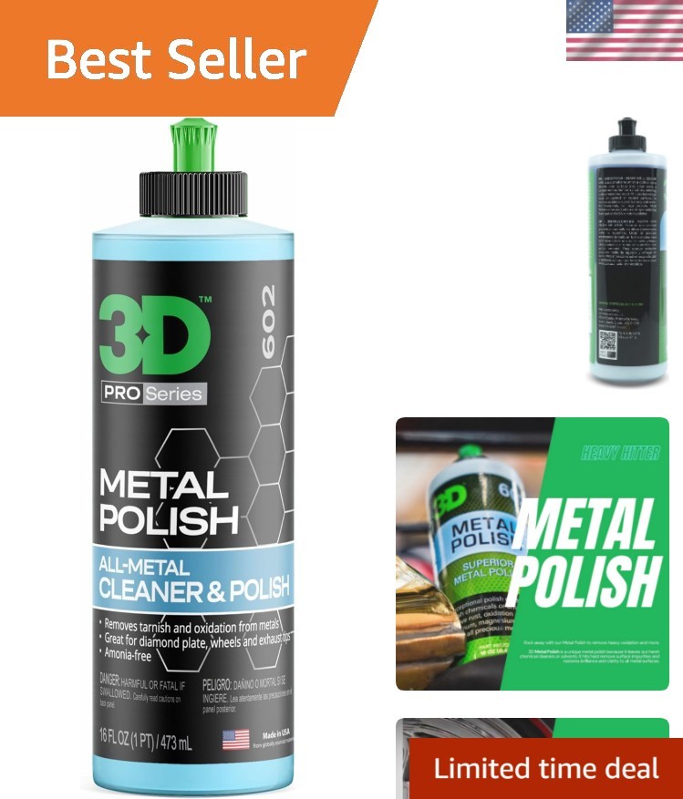 Metal Polish – Heavy Duty Car Metal Polish for Aluminum, Chrome, Brass, Coppe…