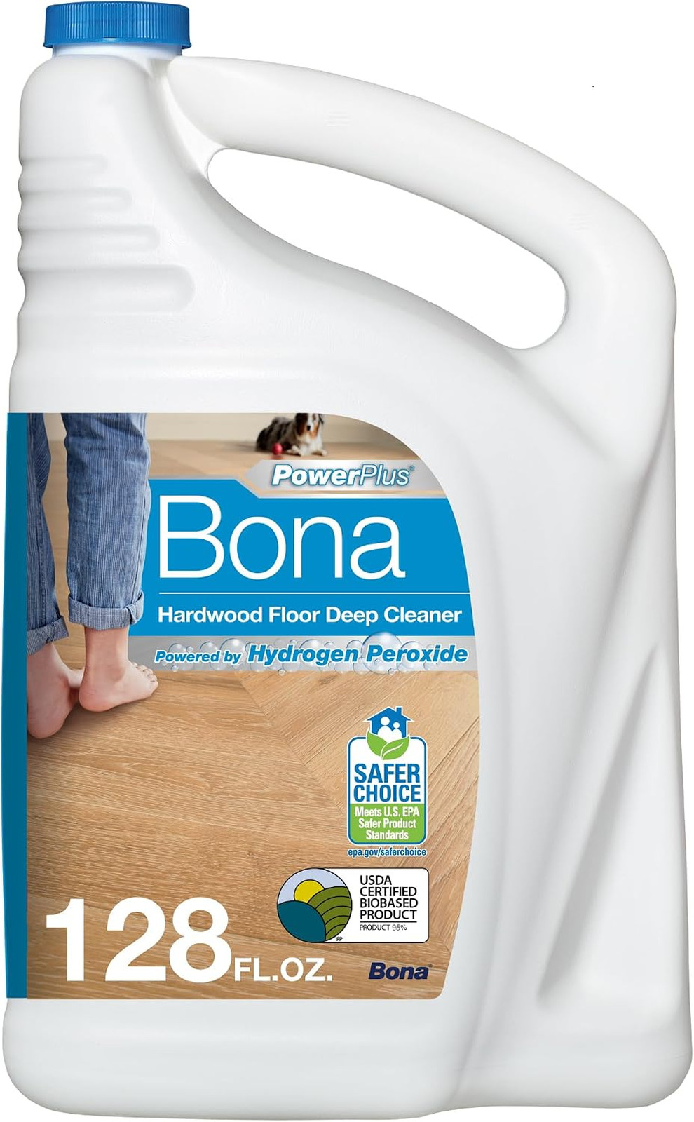 Hardwood Floor Deep Cleaner Refill 128 fl oz Residue-Free for Spray Mops and