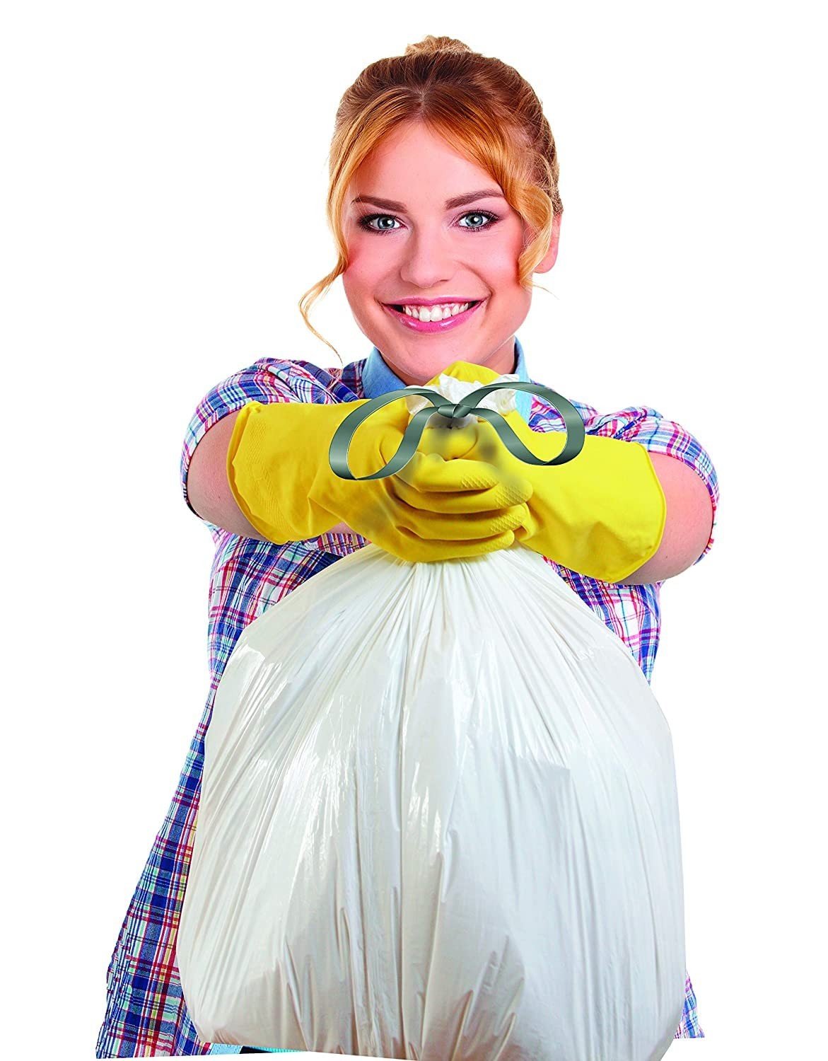 4 Gallon 0.7 MIL White Drawstring Trash Bags – 17″ x 21″ – Pack of 100 – For …