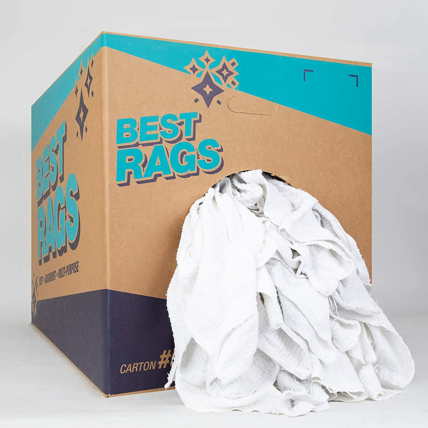 Terry Towel Cleaning Rags, Package Options, White, Multipurpose 14×14 to 20×20