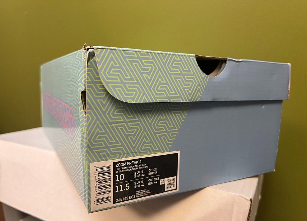 NIKE ZOOM FREAk 4 LIGHT BONE/MOON FOSSIL-SAIL Giannis Shoe Box ONLY! NO SHOES!