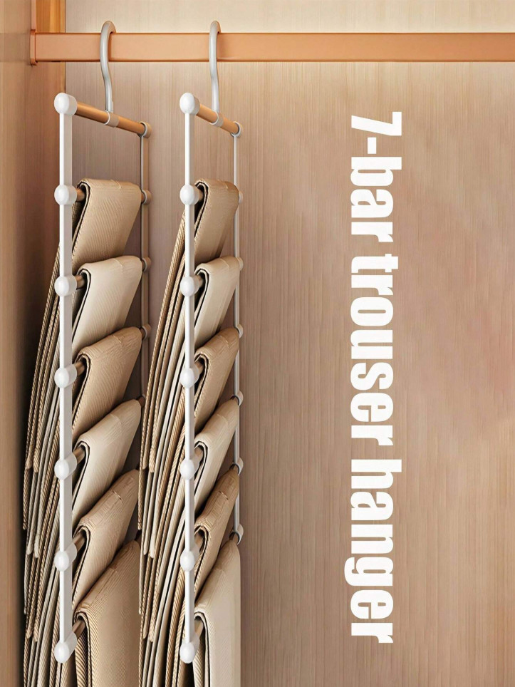 1 pc Multi-Layer Pants Hanger Space-Saving Non-Slip Wardrobe Organizer