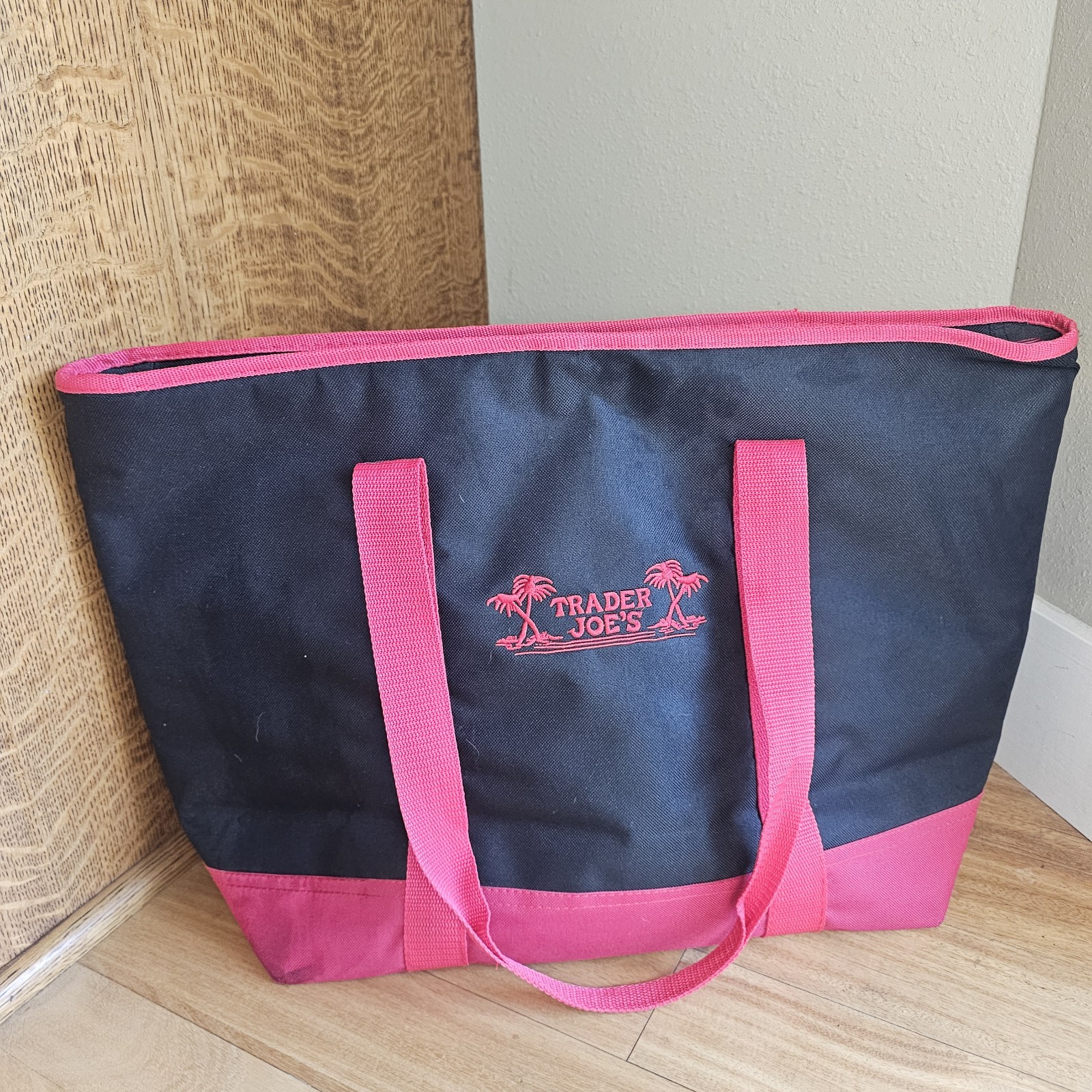 Trader Joe’s Tote Reusable Cooler Bag black and white