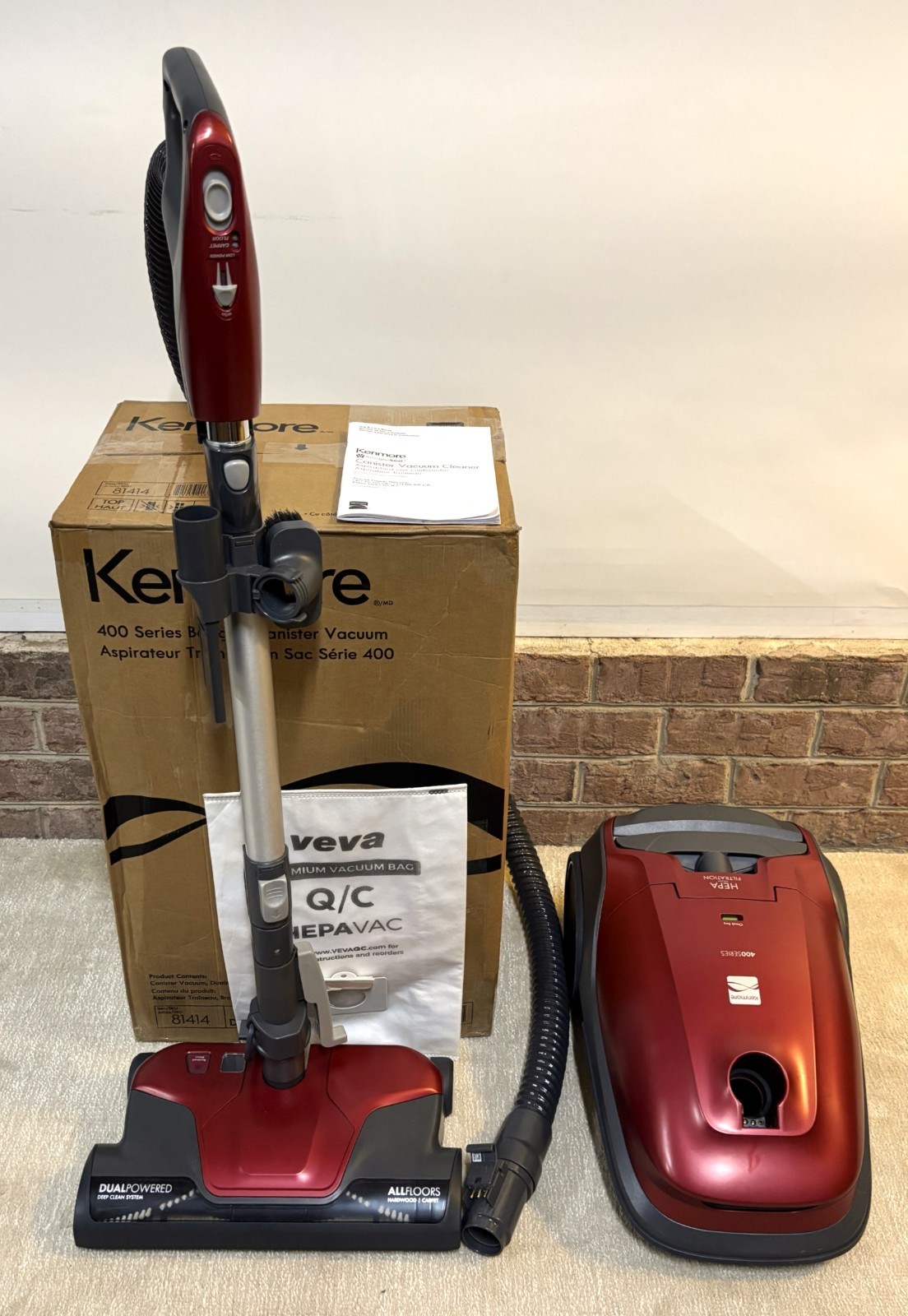 🔴 Kenmore 400 Series Pet-Friendly Canister Vacuum – Model 81414 + 2 Bonus HEPA