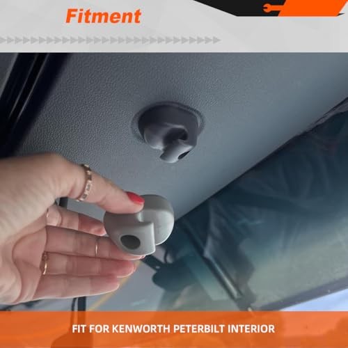 2-Pack Interior Sun Visor Clips, Bone Gray, Replaces S16-1023-661, Peterbilt Ken