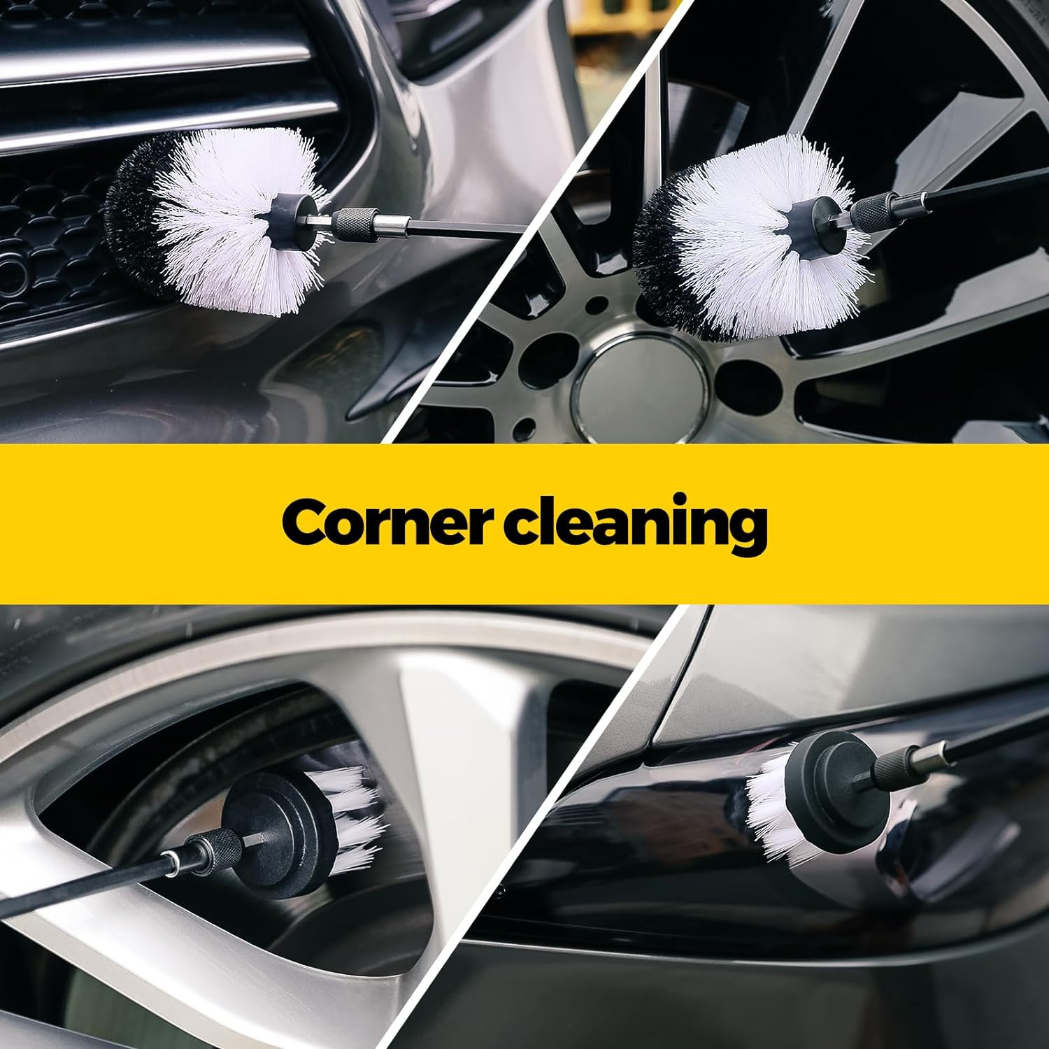 5Pack Drill Brush Attachment Set-Car Interior Detailing Kit，Power Scrubber Brush