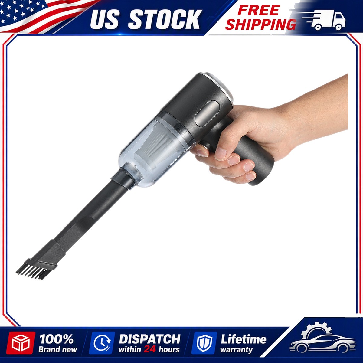 Vacuum Cleaner Blower Suction Washable HEPA Filter Cordless Black 9000PA