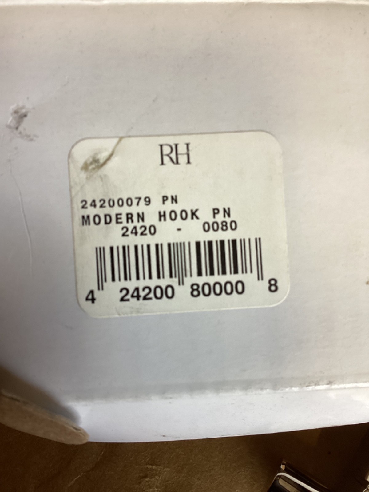 NEW Restoration Hardware Chrome Modern Hook Part Number 24200079