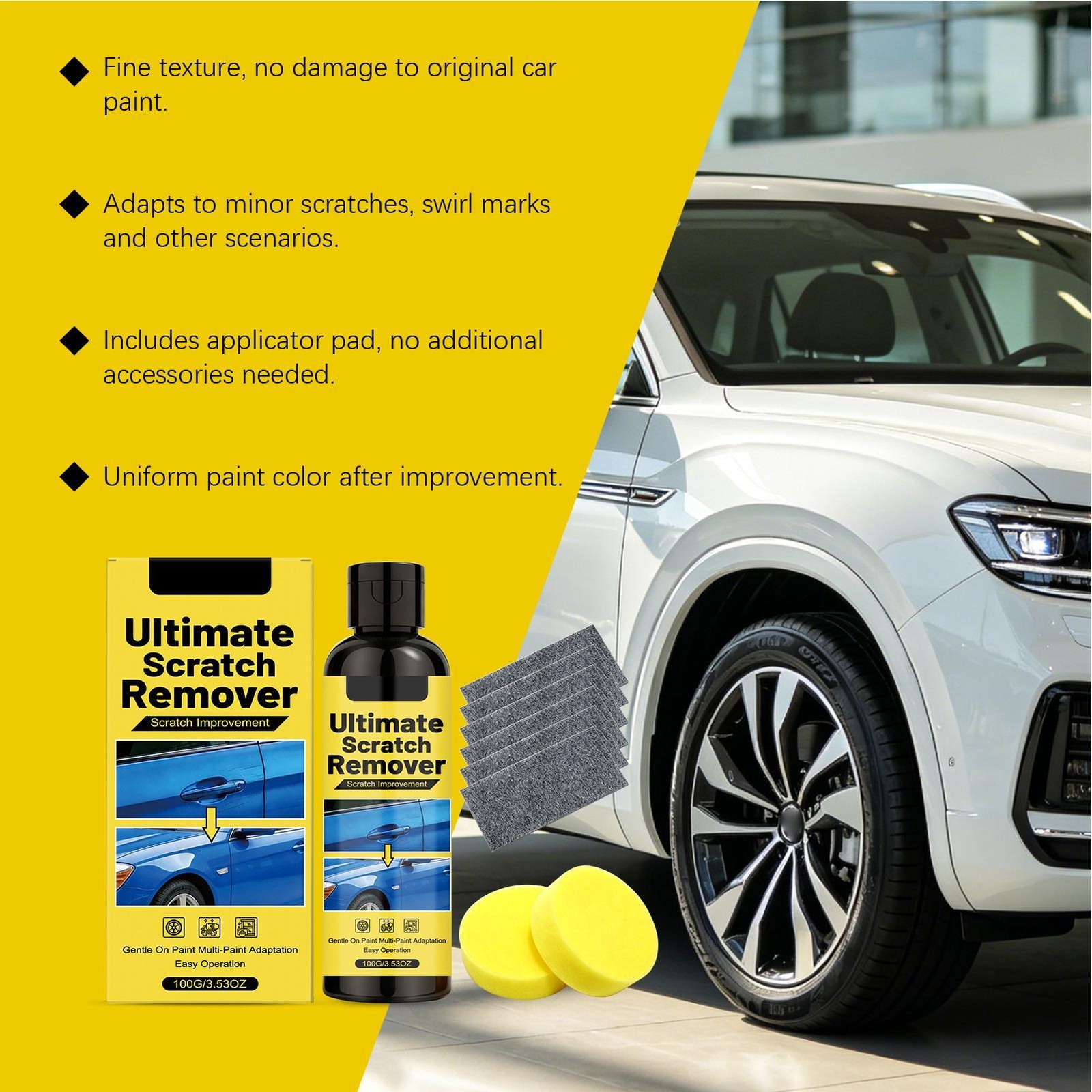 1 Set 100g Car Scratch Remover Paste, Universal Paint Polishing for All Colors