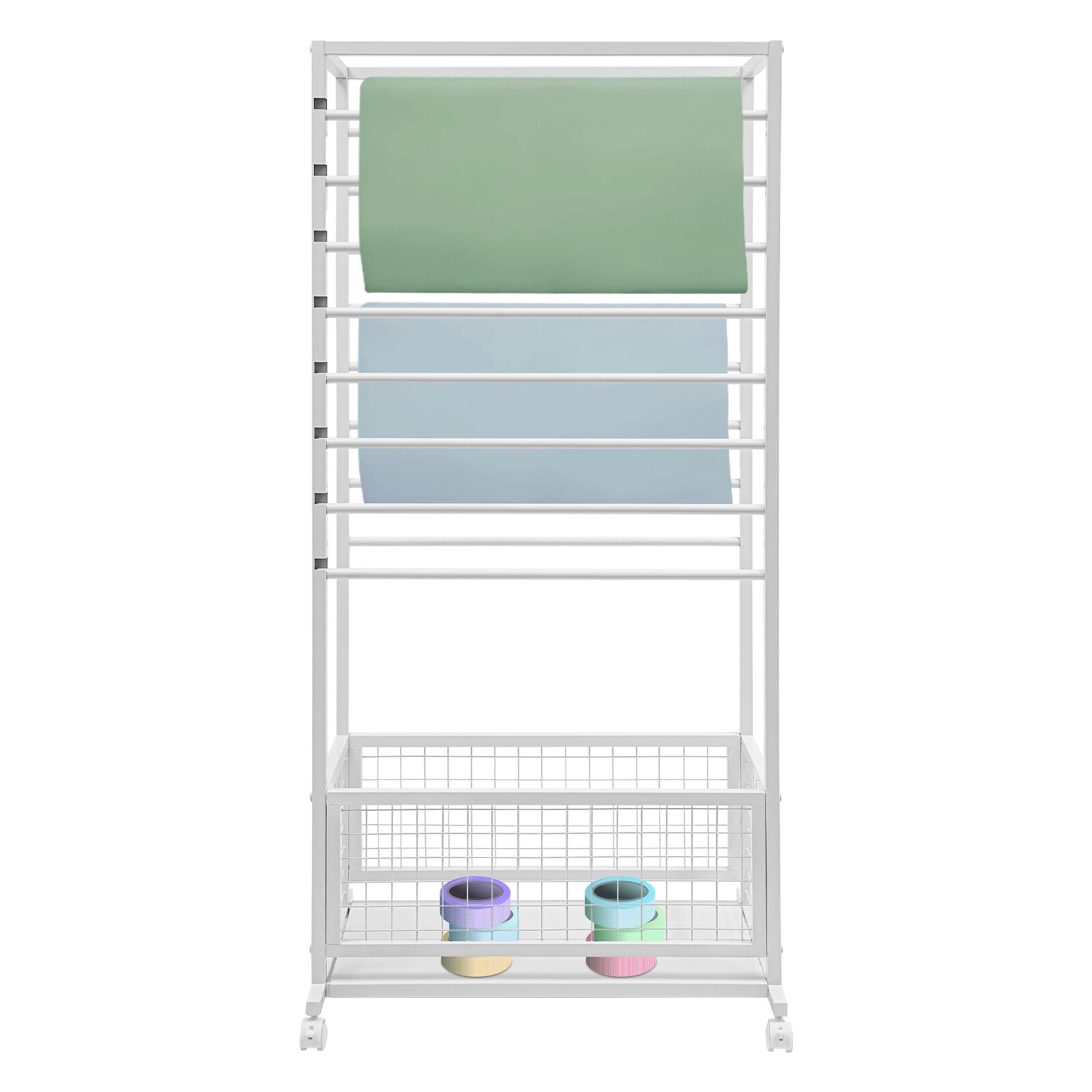 16-Layer Organizer Rack, Storage Shelf, Floor Standing Ribbon Display Rack