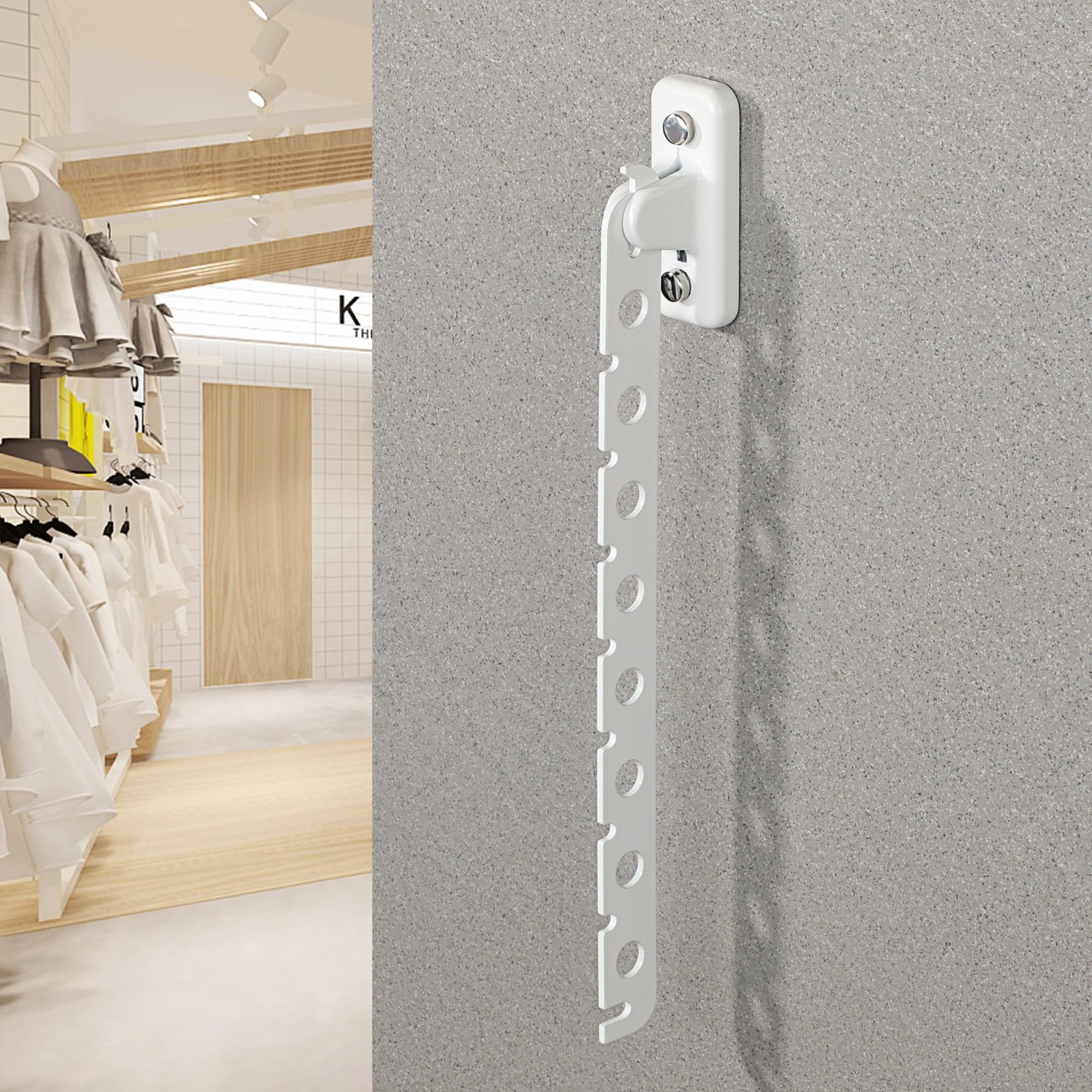 Cloths Drying Rack Wall Mounted Stainless Steel Folding Laundry Hanging Rack Swi