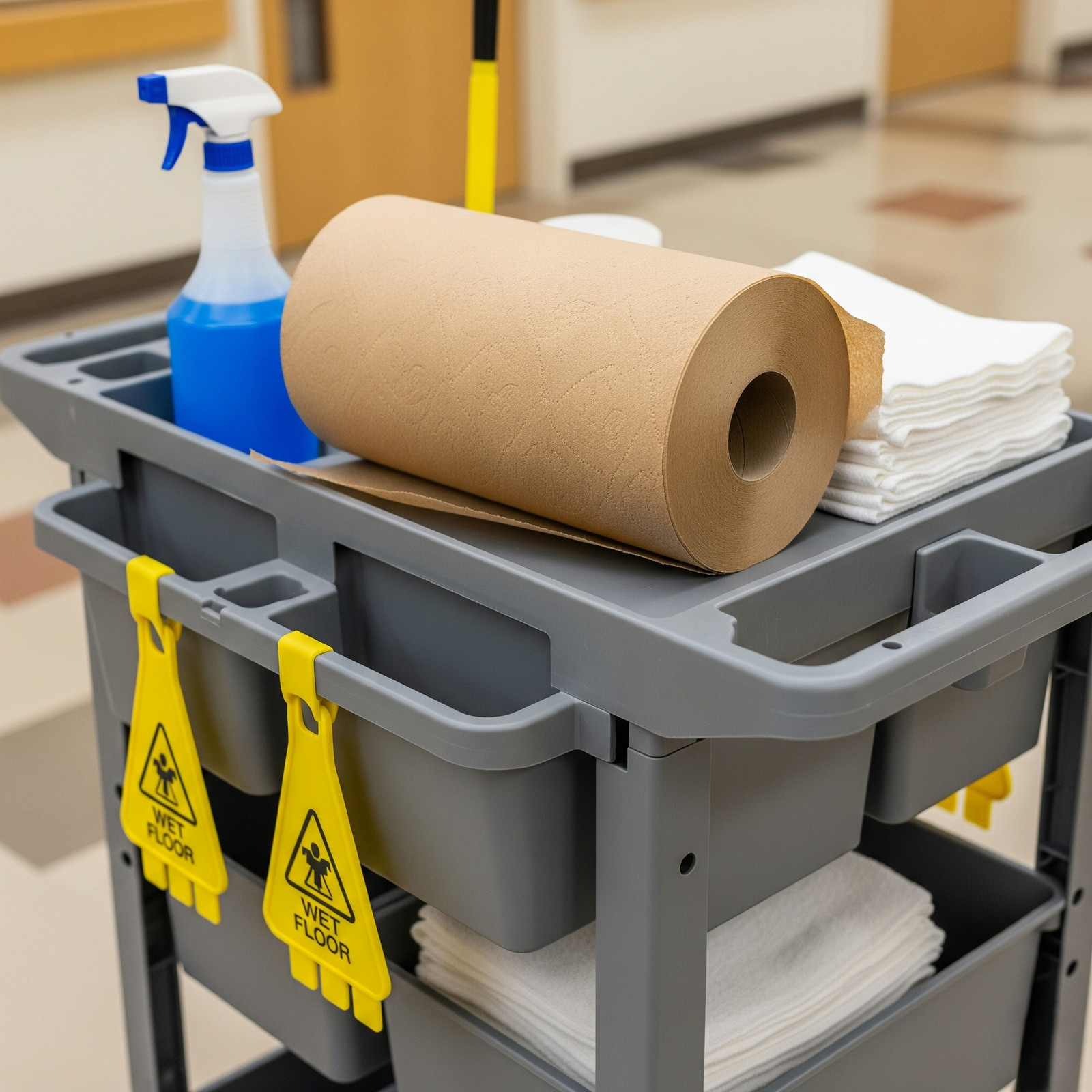 7.87″ x 300′ Kraft Paper Towel Roll – 1 Ply (2″ Core) – 12 Rolls/Case – 1 Case