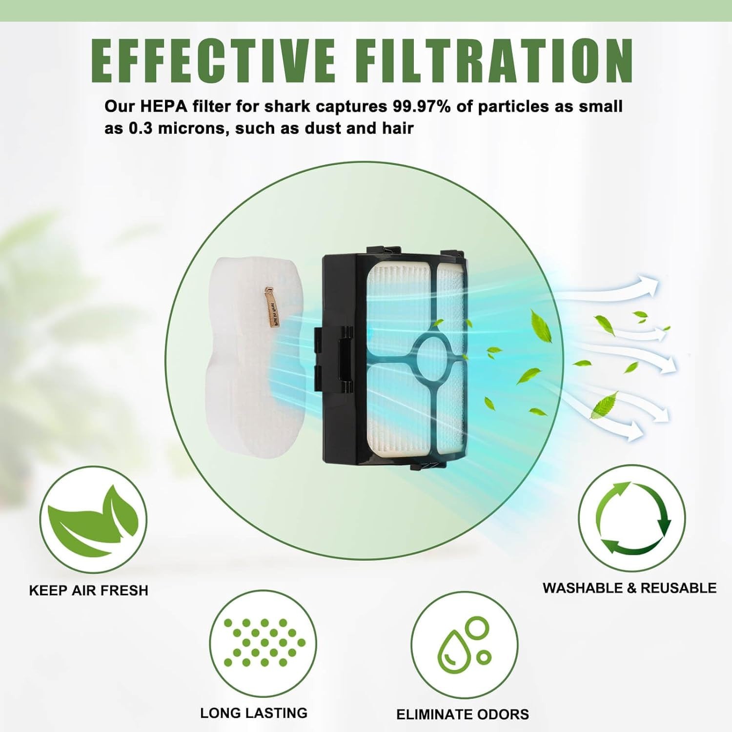 Replacement Filters for Shark HZ3002 HZ3000 Stratos Ultralight Corded Vacuums