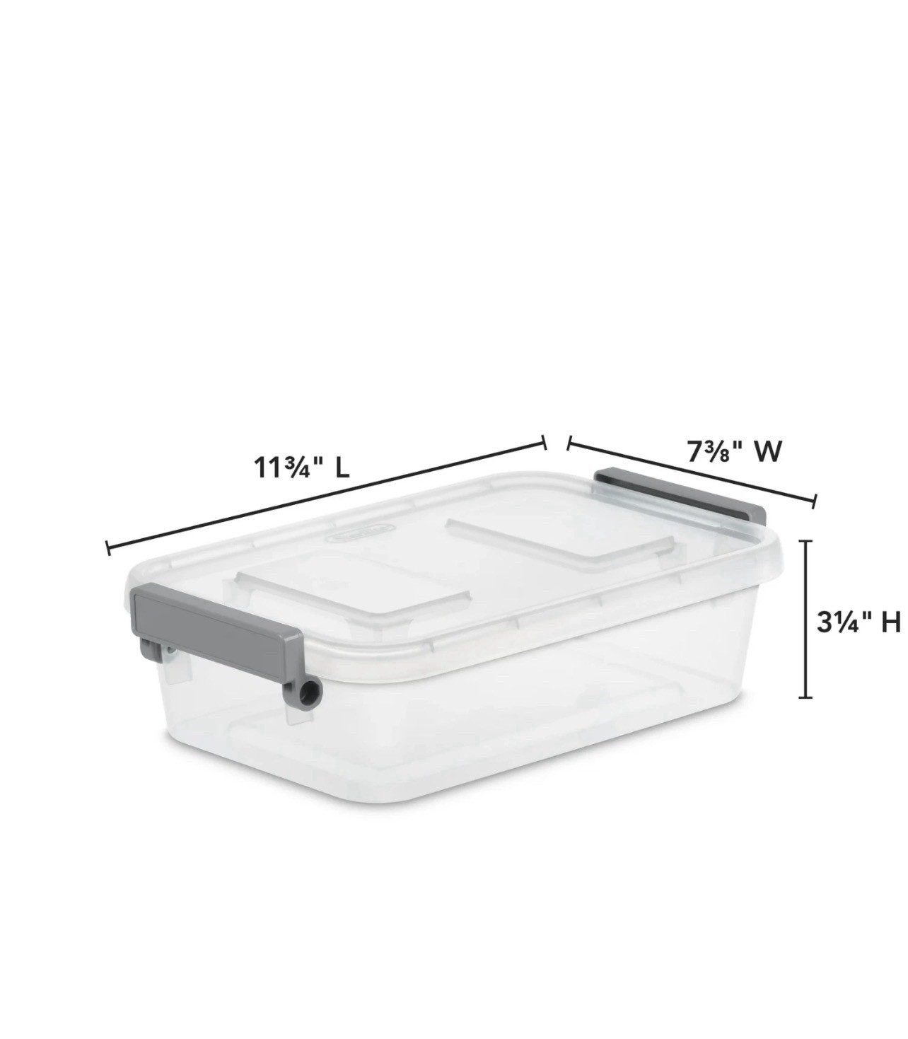 Sterilite 2.7 Qt. Modular Latch Box with Clear Base and Lid, Titanium, (3 pack)