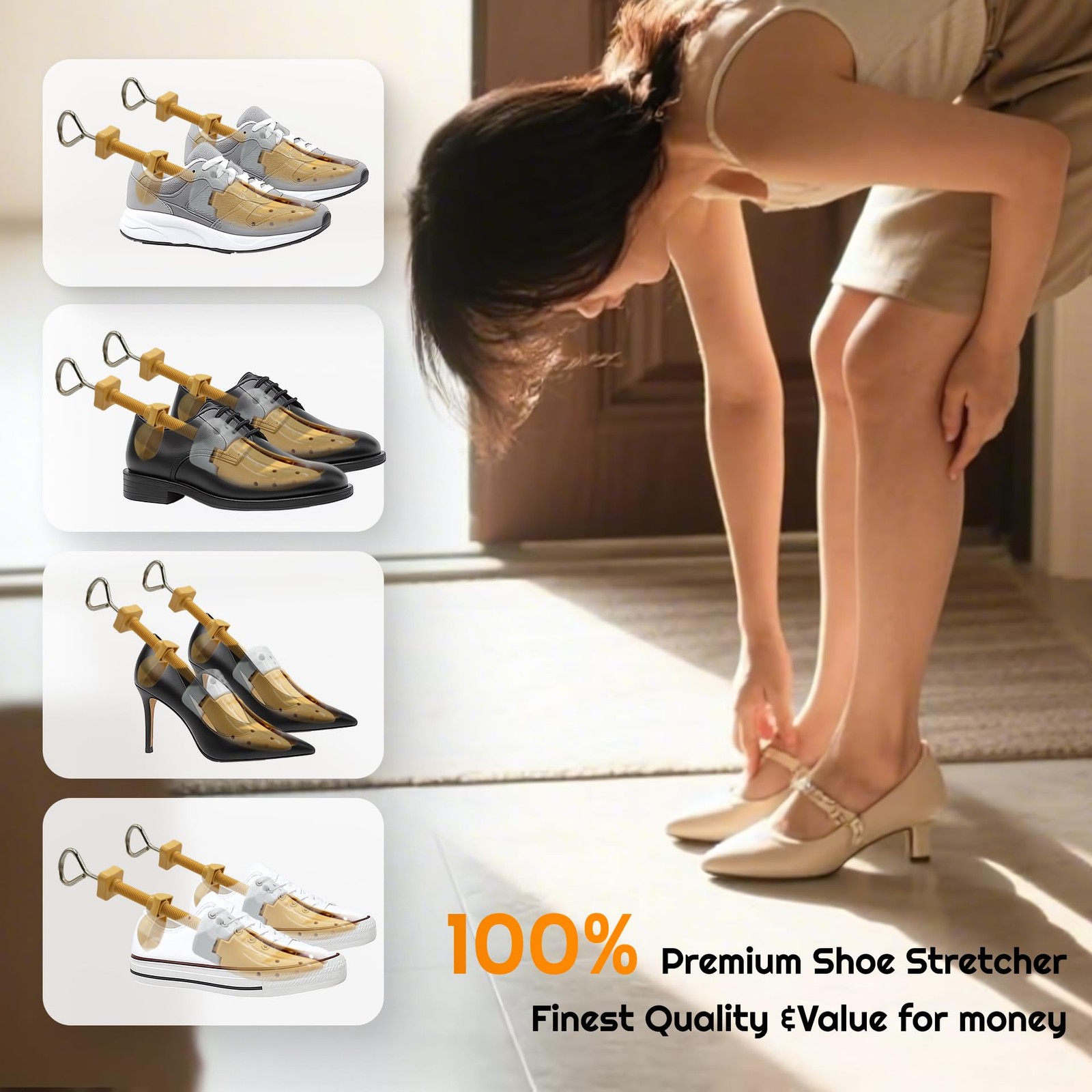 JJDPARTS Shoe Stretcher Women and Men,Pair L S, L (for Men Size Us 8-13)