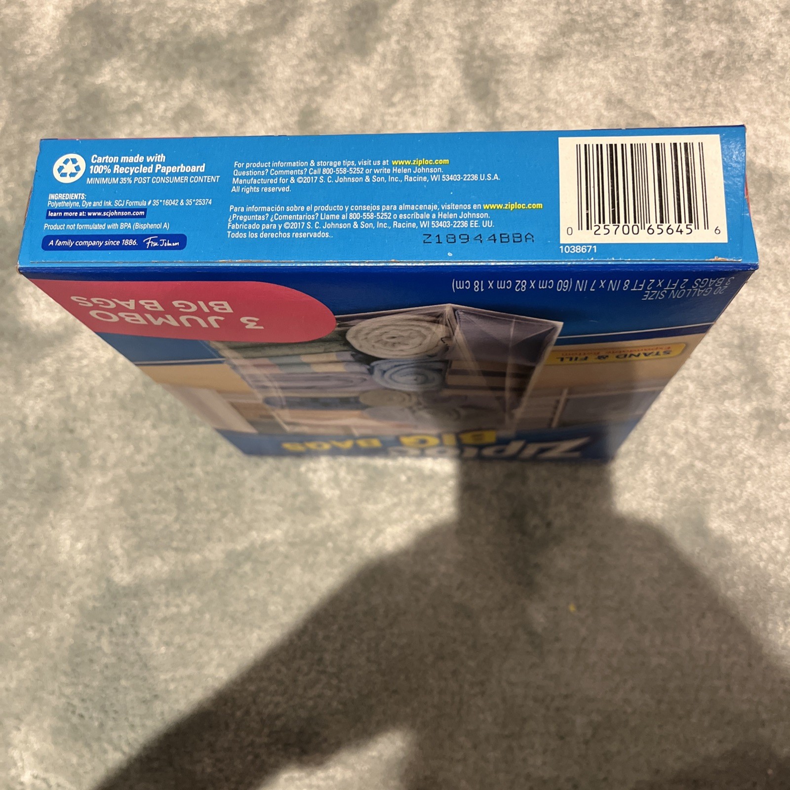 ZIPLOC BIG BAGS JUMBO 20 GALLON STORAGE HEAVY DUTY 3 ct BOX NEW OLD STOCK RARE
