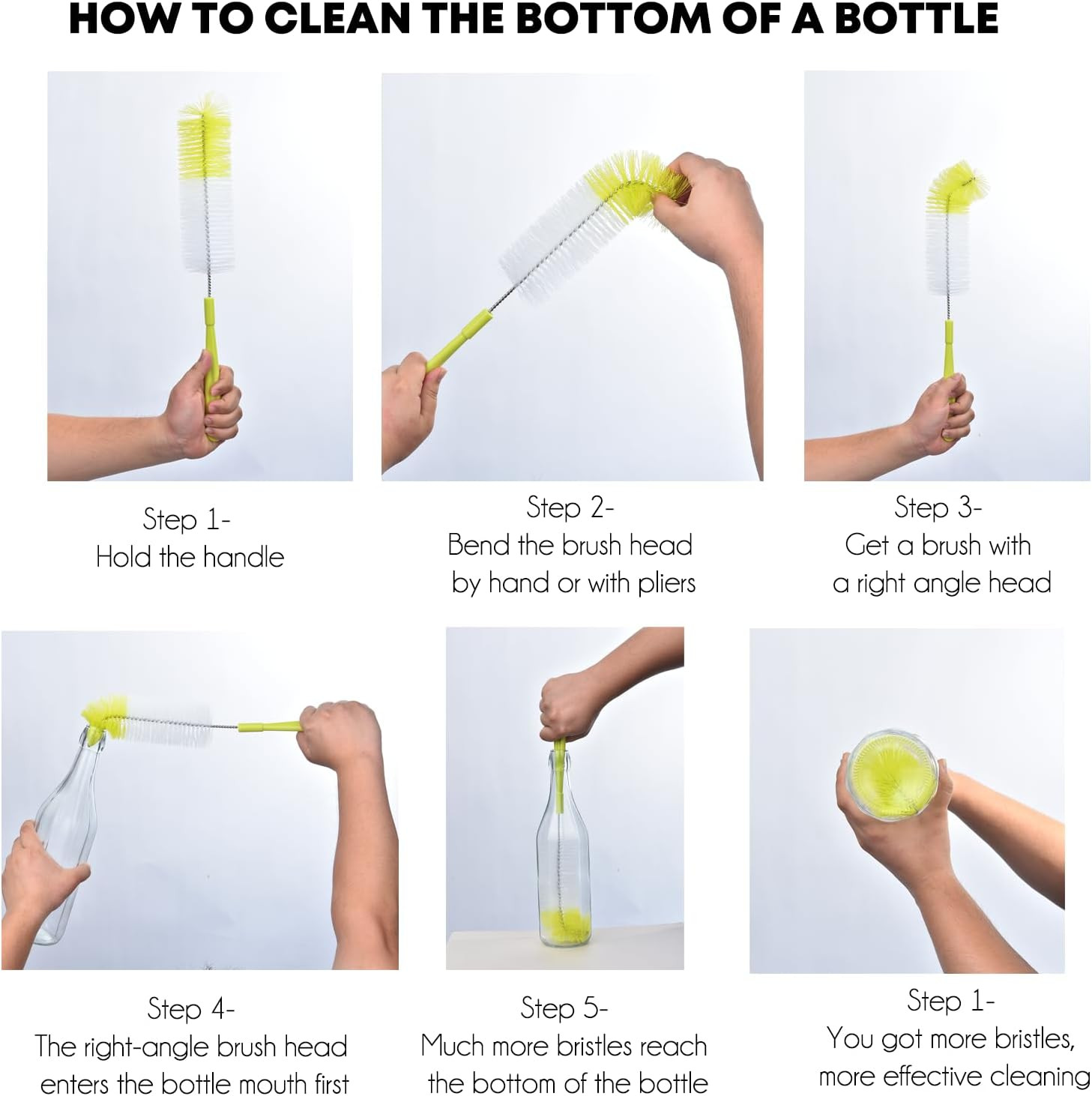 16 Inch Long Bottle Brush Cleaner for Washing Wine/Beer/Sport Well/Thermos/Glass